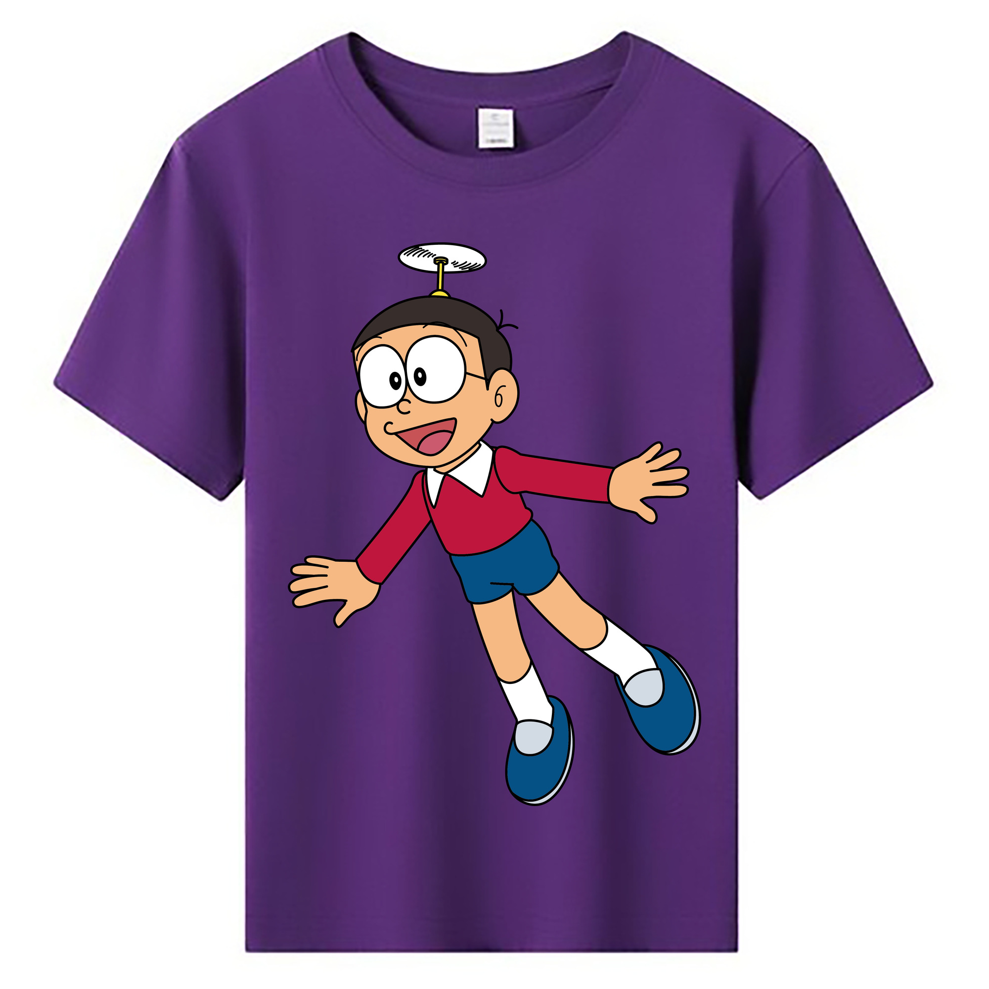 （画像用） ドラえもん 野比 のび太 Doraemon Nobita Nobi 綿100％キッズTシャツ（フロントプリント）