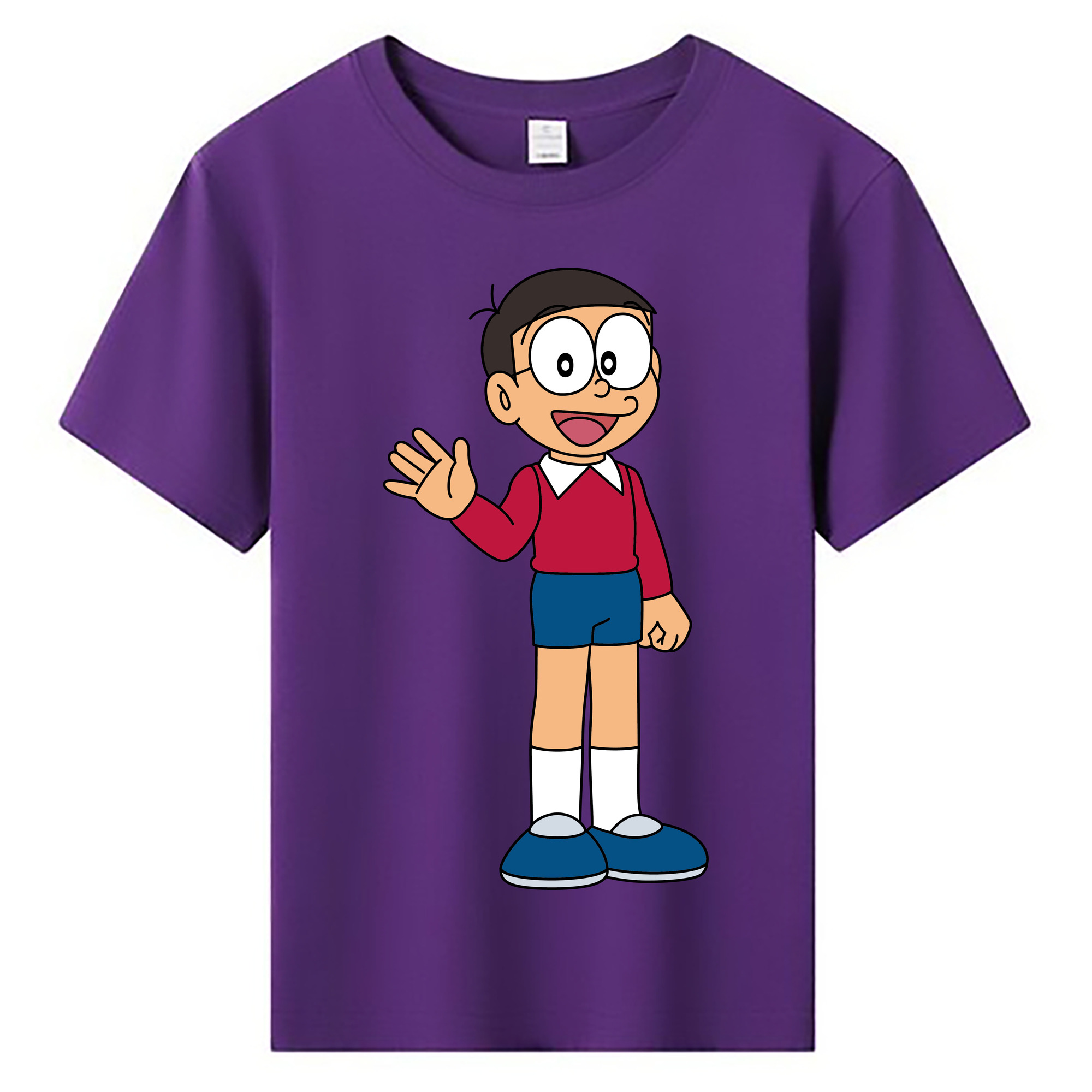 （画像用） ドラえもん 野比 のび太 Doraemon Nobita Nobi 綿100％キッズTシャツ（フロントプリント）