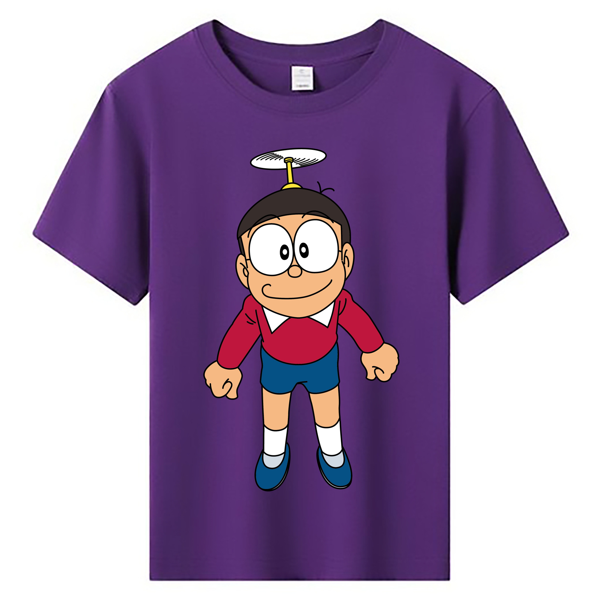 （画像用） ドラえもん 野比 のび太 Doraemon Nobita Nobi 綿100％キッズTシャツ（フロントプリント）