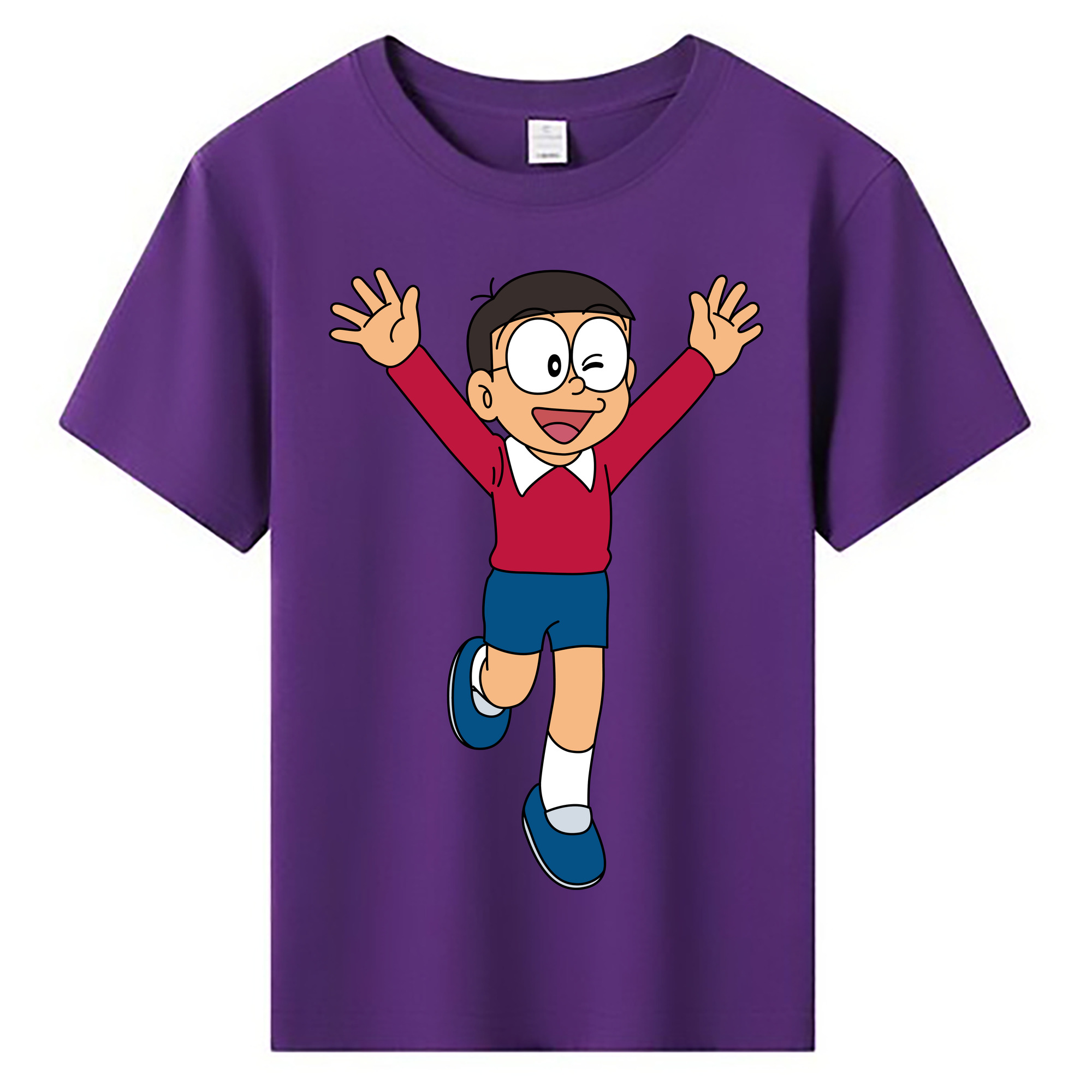 （画像用） ドラえもん 野比 のび太 Doraemon Nobita Nobi 綿100％キッズTシャツ（フロントプリント）