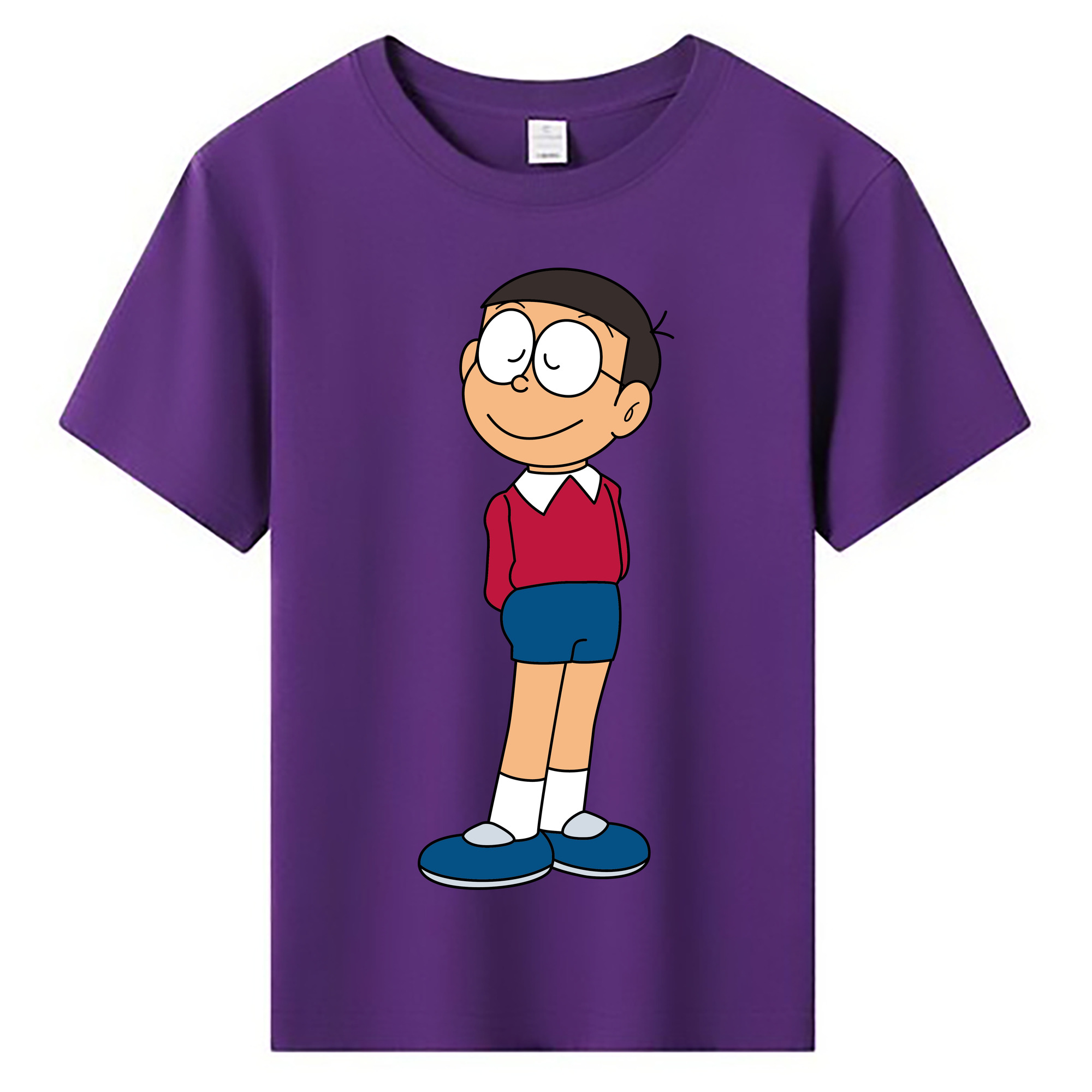 （画像用） ドラえもん 野比 のび太 Doraemon Nobita Nobi 綿100％キッズTシャツ（フロントプリント）