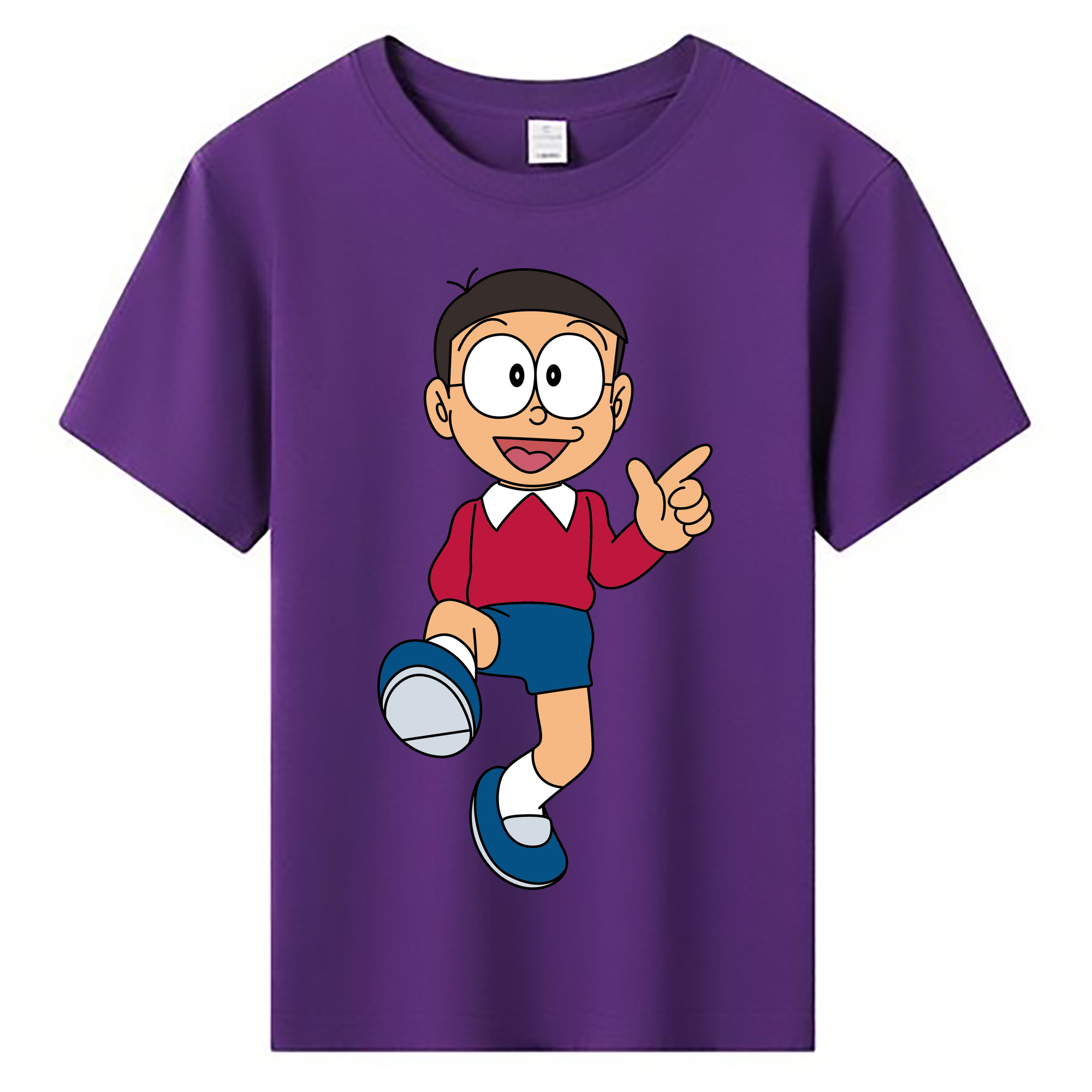 （画像用） ドラえもん 野比 のび太 Doraemon Nobita Nobi 綿100％キッズTシャツ（フロントプリント）