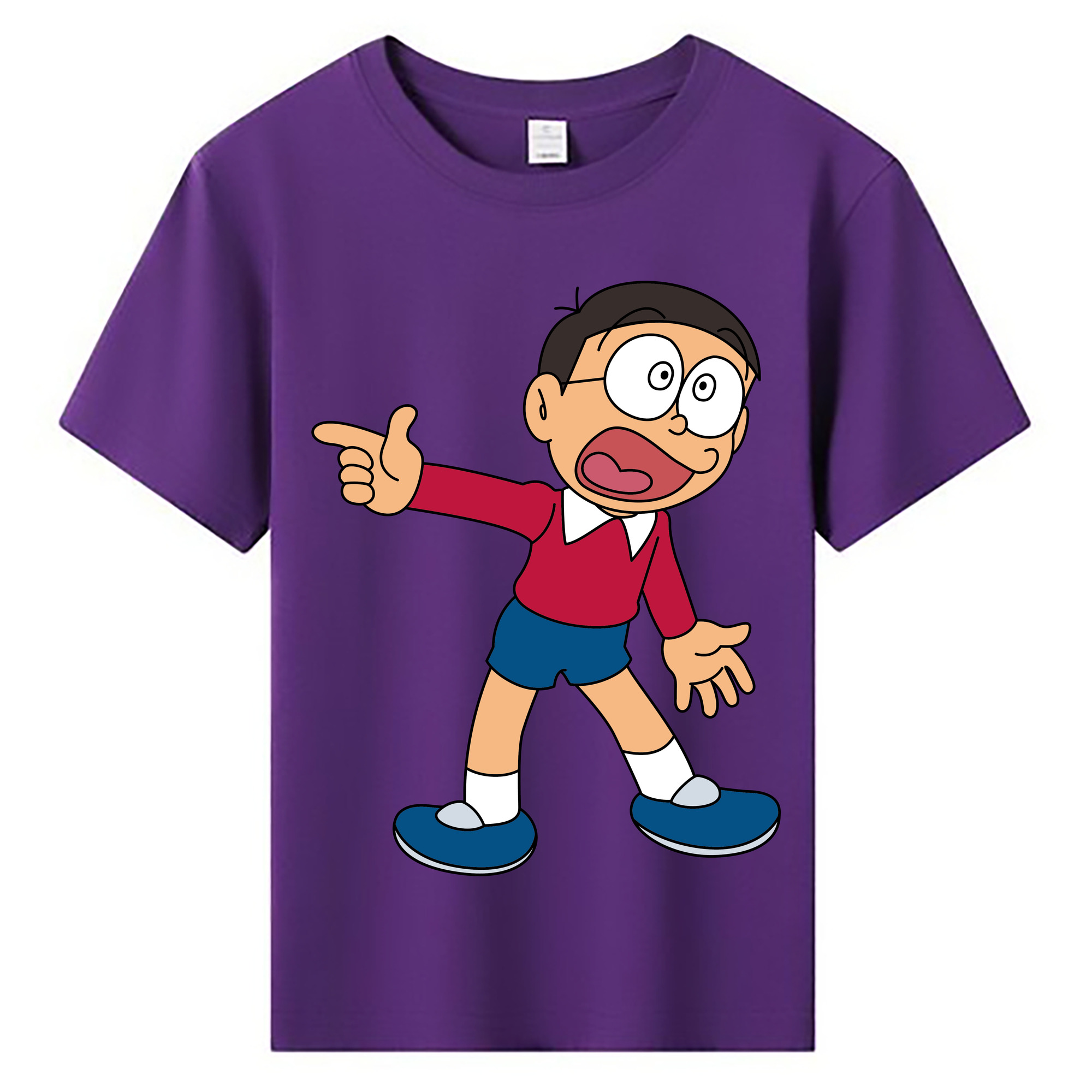 （画像用） ドラえもん 野比 のび太 Doraemon Nobita Nobi 綿100％キッズTシャツ（フロントプリント）