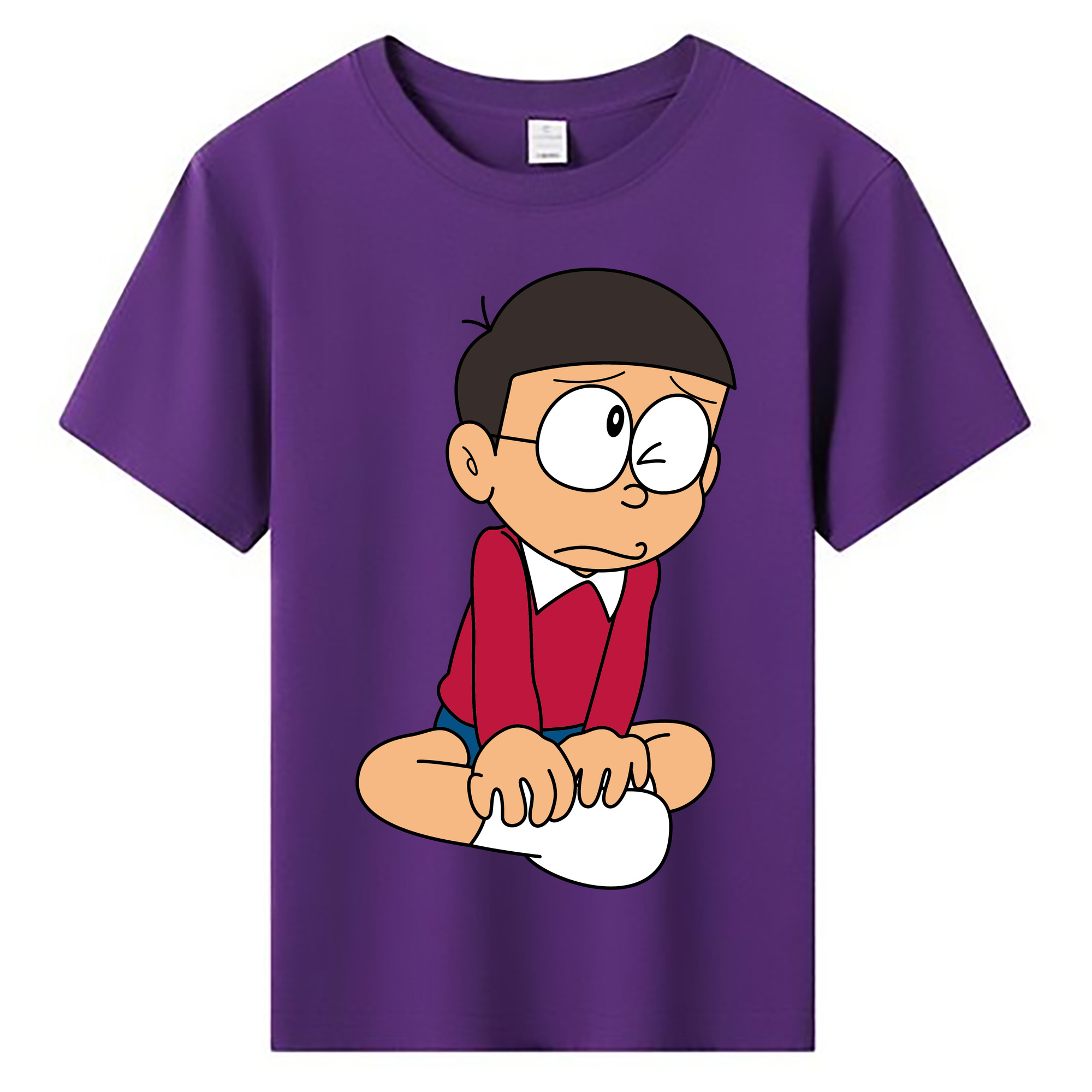（画像用） ドラえもん 野比 のび太 Doraemon Nobita Nobi 綿100％キッズTシャツ（フロントプリント）