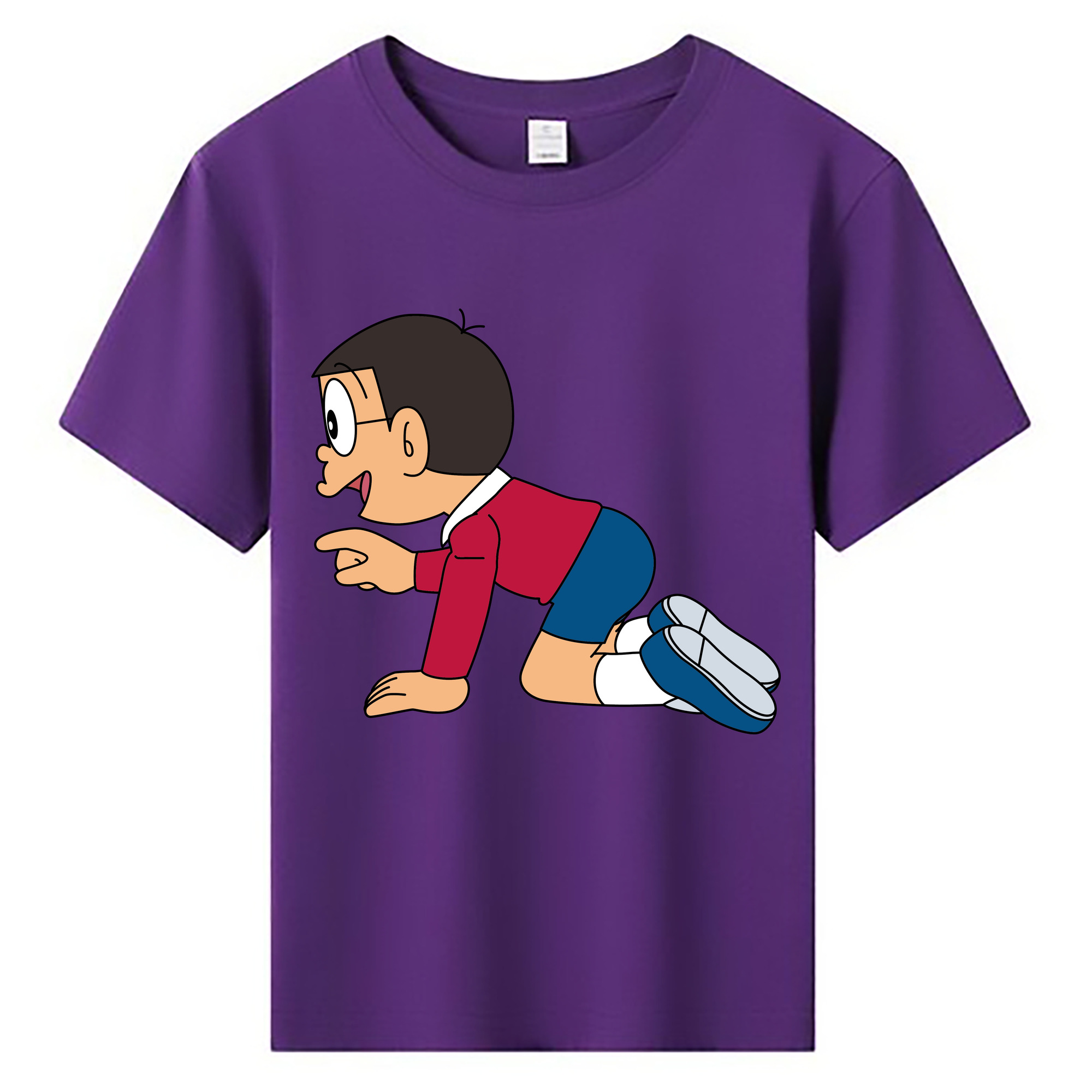 （画像用） ドラえもん 野比 のび太 Doraemon Nobita Nobi 綿100％キッズTシャツ（フロントプリント）