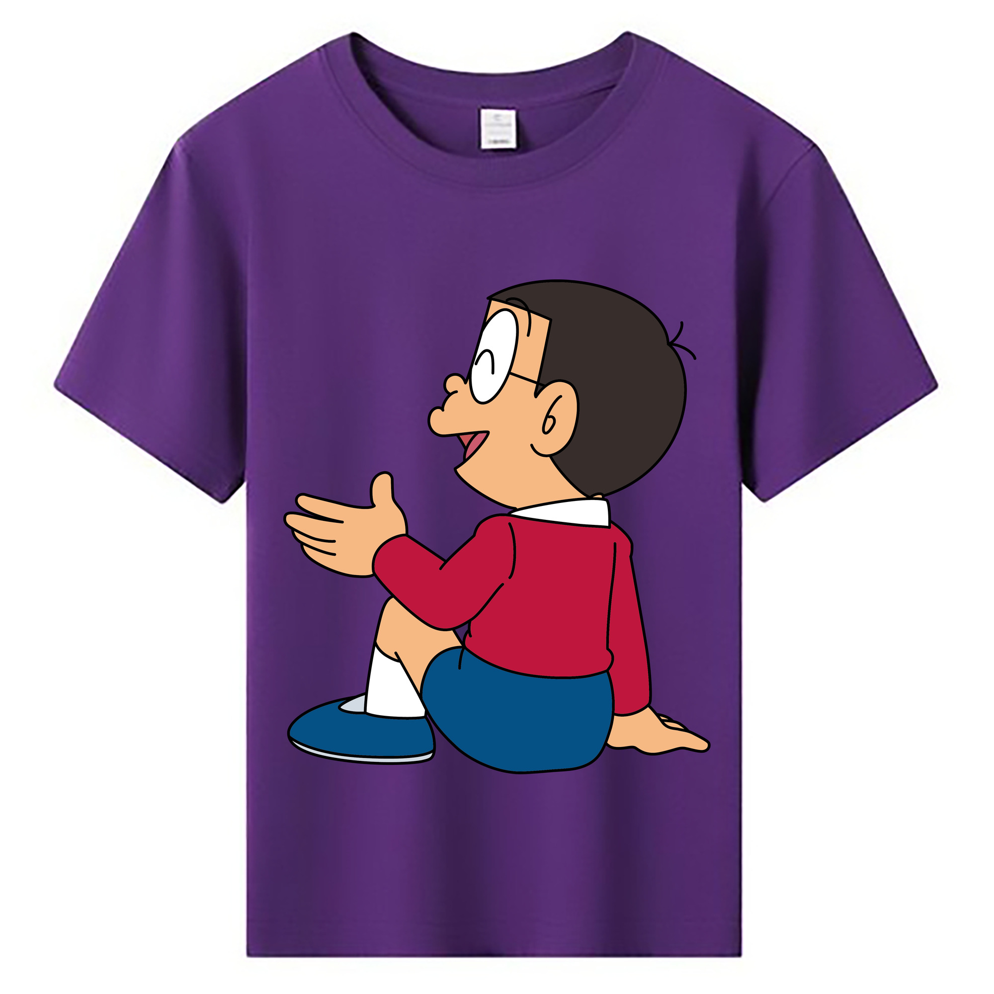 （画像用） ドラえもん 野比 のび太 Doraemon Nobita Nobi 綿100％キッズTシャツ（フロントプリント）