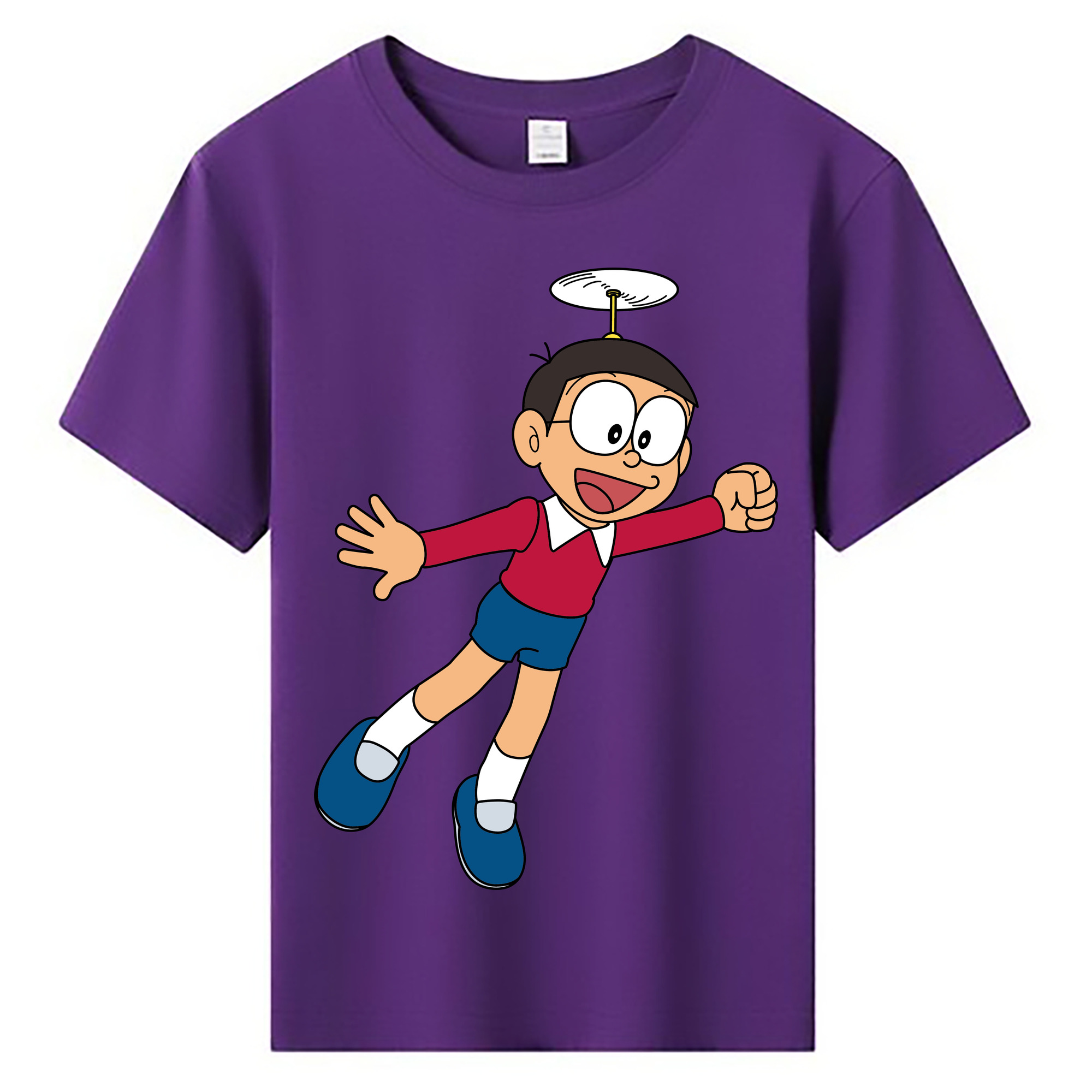 （画像用） ドラえもん 野比 のび太 Doraemon Nobita Nobi 綿100％キッズTシャツ（フロントプリント）