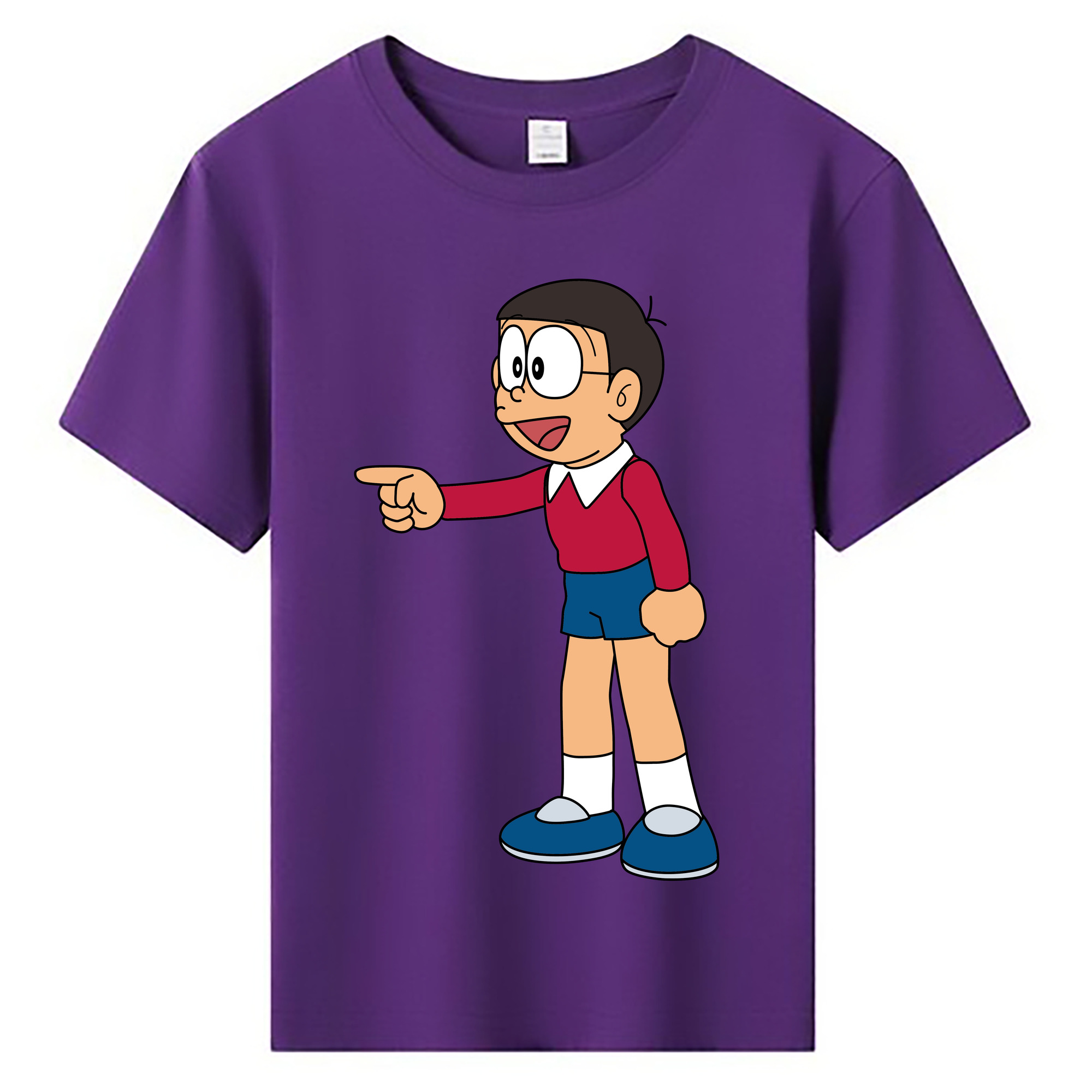 （画像用） ドラえもん 野比 のび太 Doraemon Nobita Nobi 綿100％キッズTシャツ（フロントプリント）