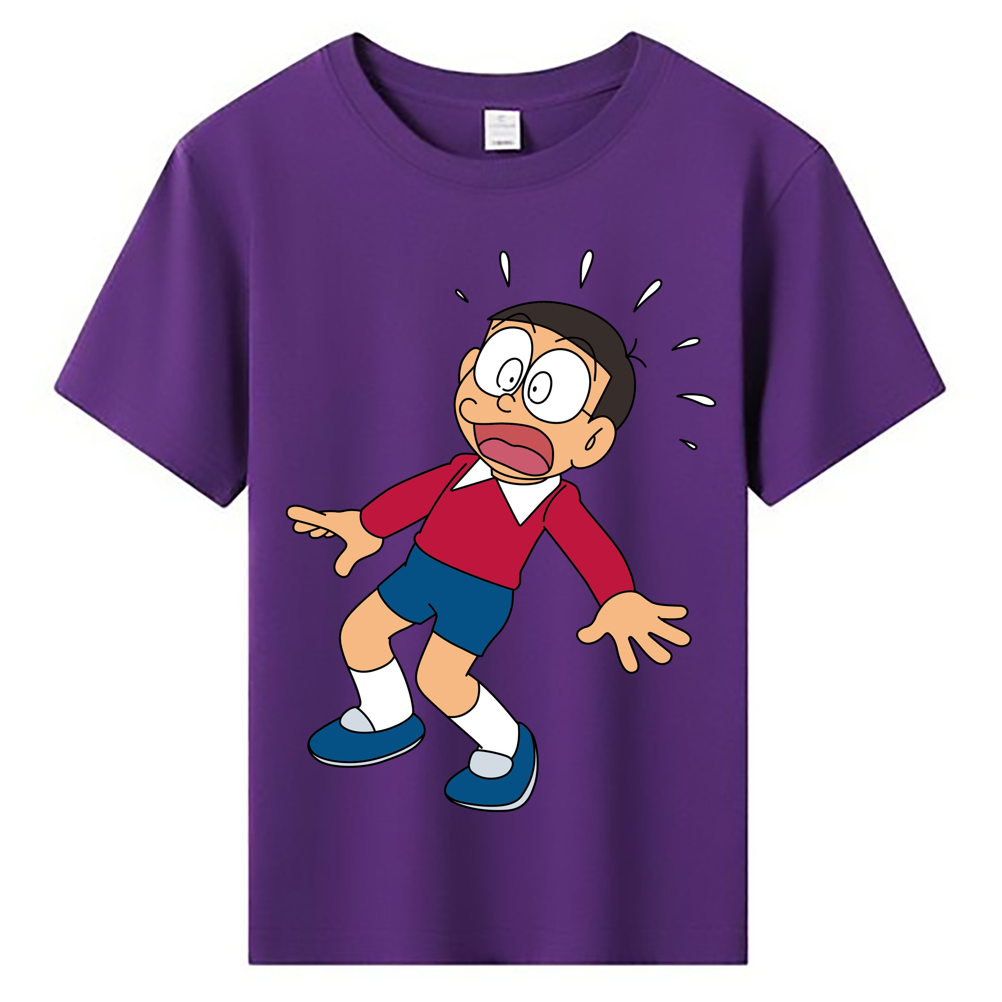 （画像用） ドラえもん 野比 のび太 Doraemon Nobita Nobi 綿100％キッズTシャツ（フロントプリント）
