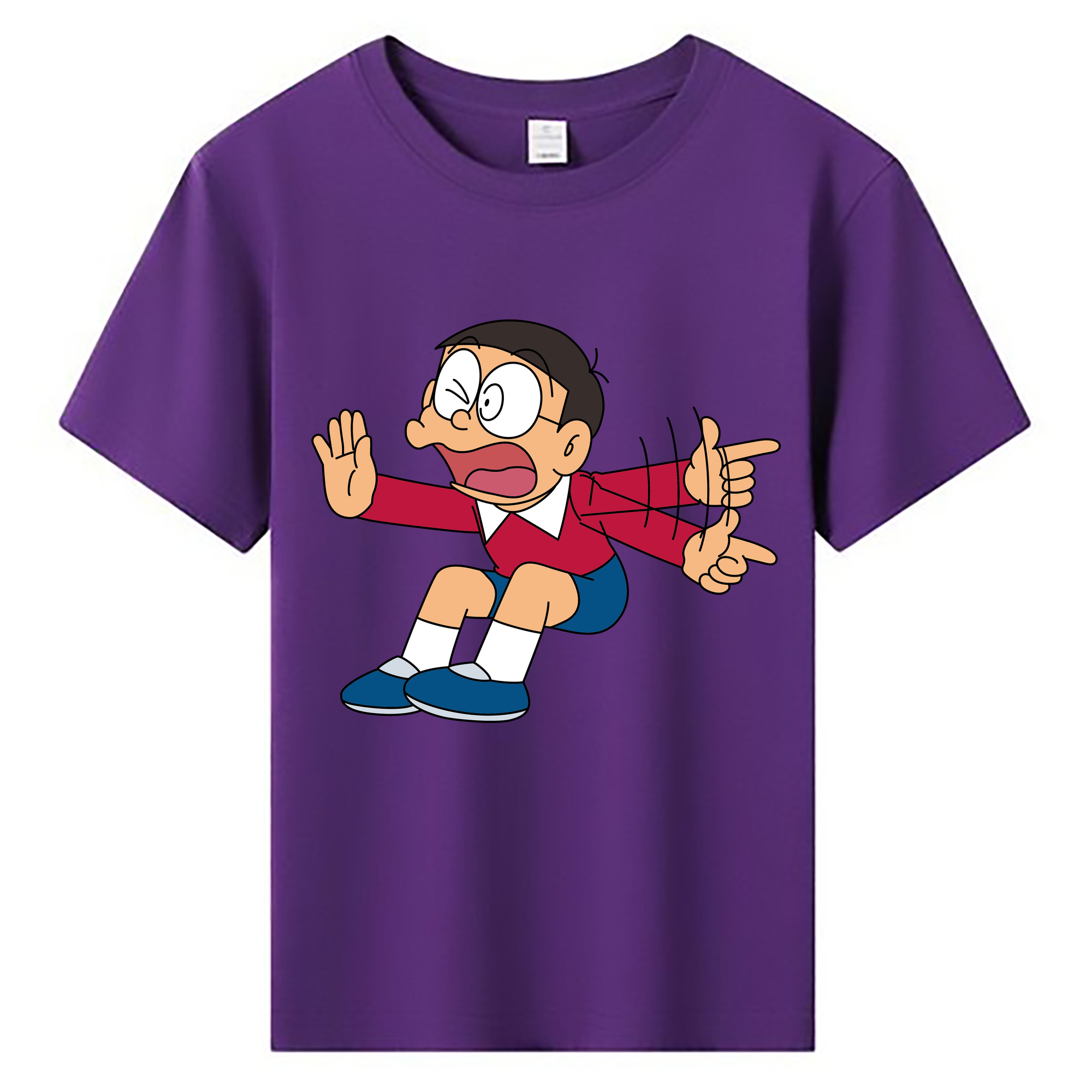 （画像用） ドラえもん 野比 のび太 Doraemon Nobita Nobi 綿100％キッズTシャツ（フロントプリント）