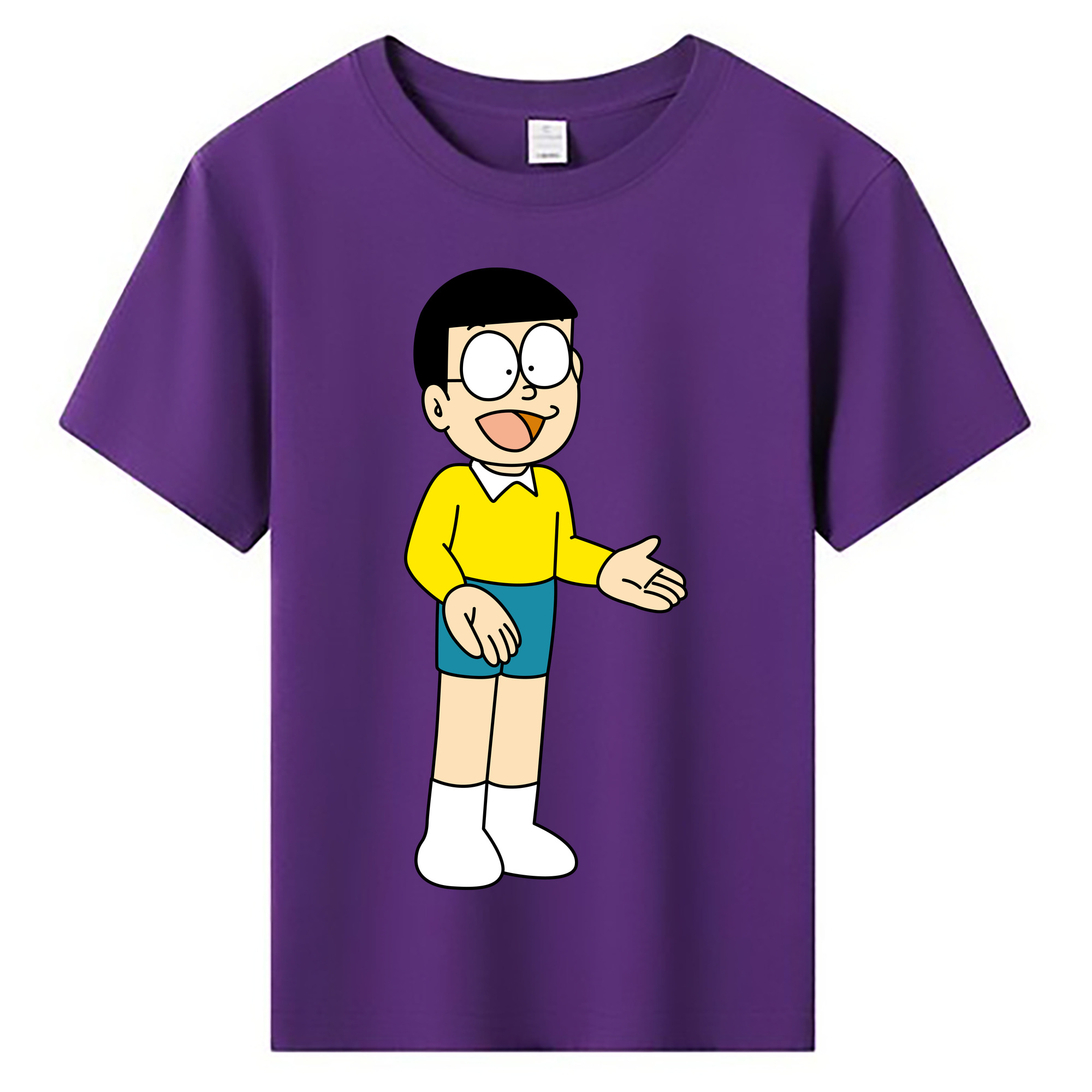 （画像用） ドラえもん 野比 のび太 Doraemon Nobita Nobi 綿100％キッズTシャツ（フロントプリント）