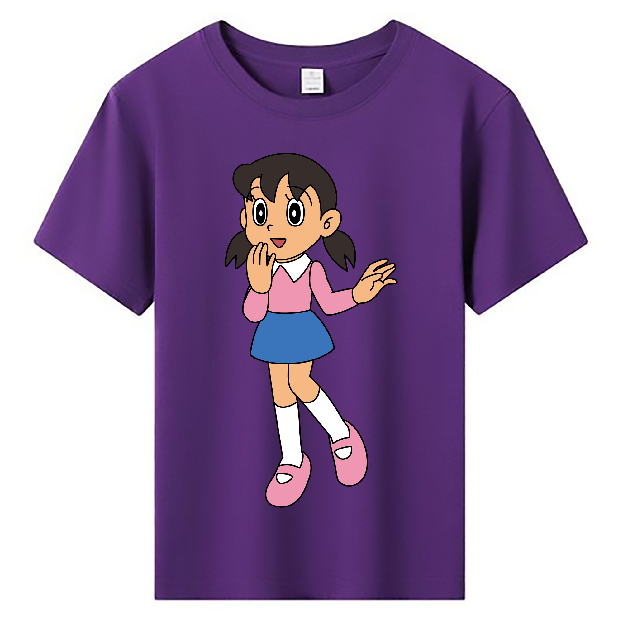 （画像用） ドラえもん みなもと しずか Doraemon Shizuka Minamoto 綿100％キッズTシャツ（フロントプリント）