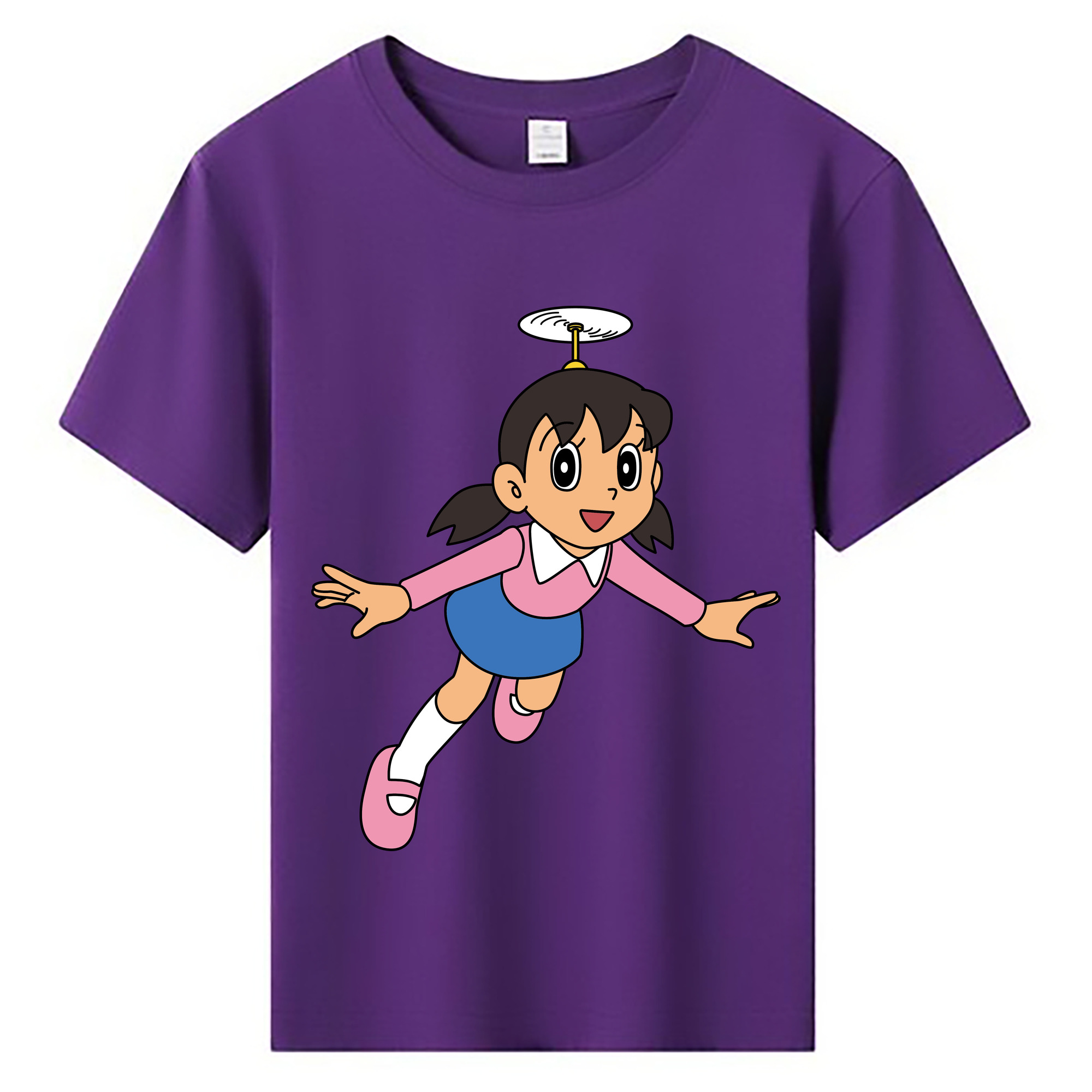 （画像用） ドラえもん みなもと しずか Doraemon Shizuka Minamoto 綿100％キッズTシャツ（フロントプリント）