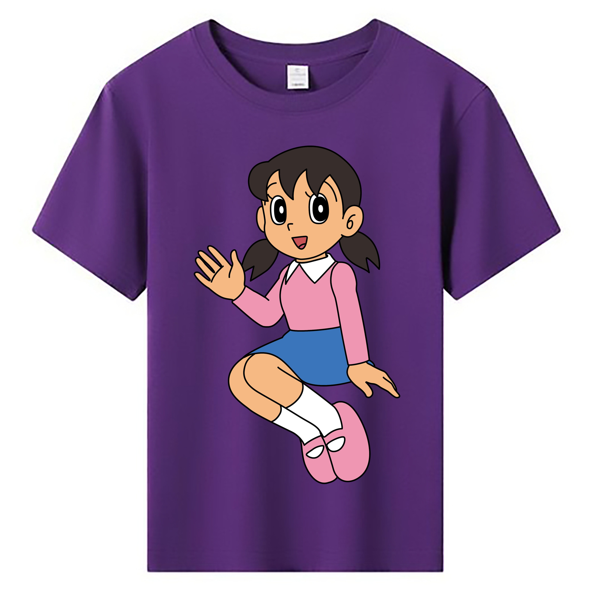 （画像用） ドラえもん みなもと しずか Doraemon Shizuka Minamoto 綿100％キッズTシャツ（フロントプリント）