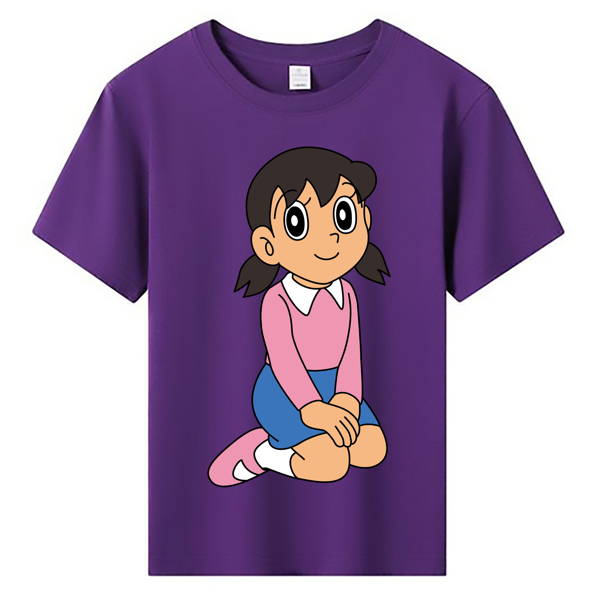 （画像用） ドラえもん みなもと しずか Doraemon Shizuka Minamoto 綿100％キッズTシャツ（フロントプリント）