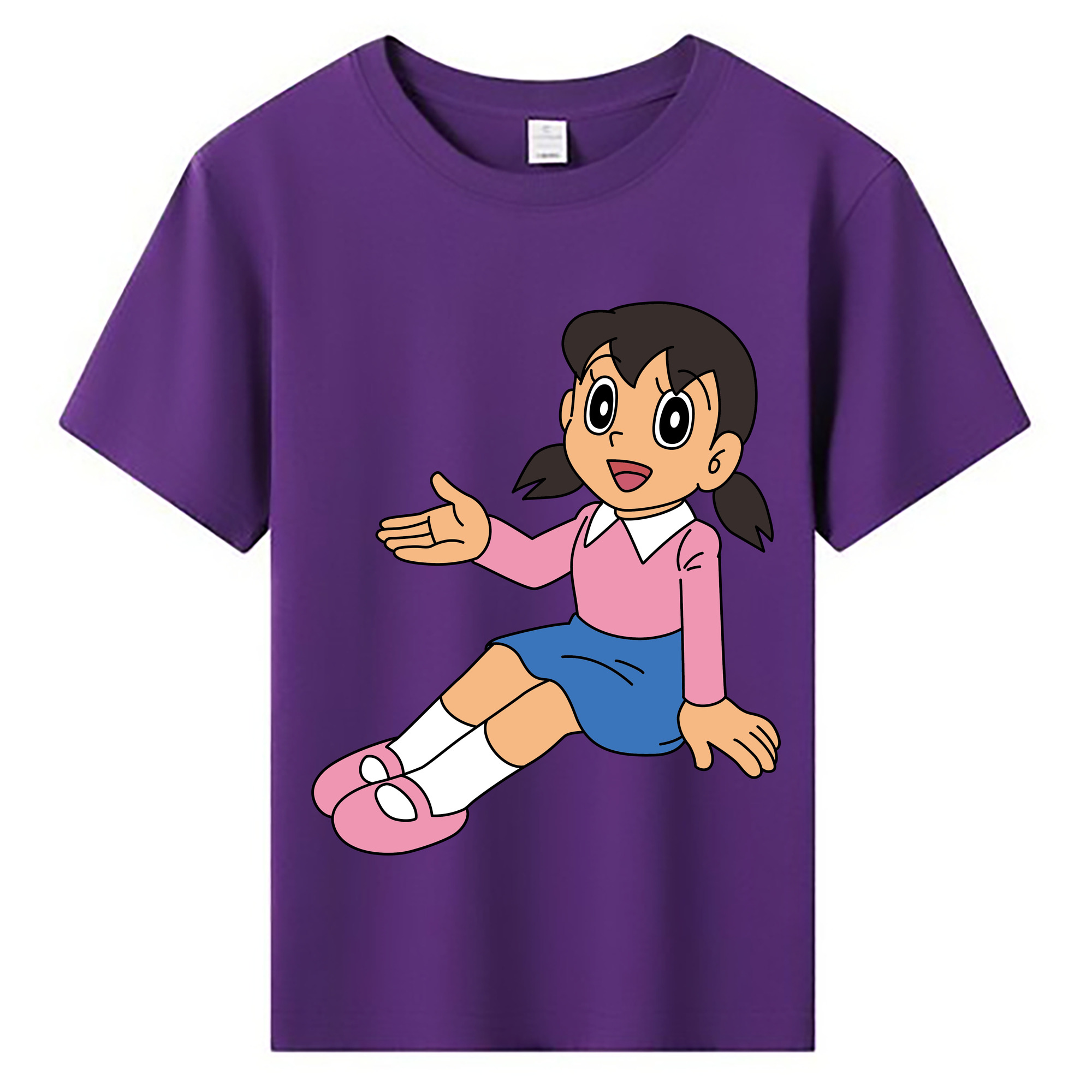 （画像用） ドラえもん みなもと しずか Doraemon Shizuka Minamoto 綿100％キッズTシャツ（フロントプリント）