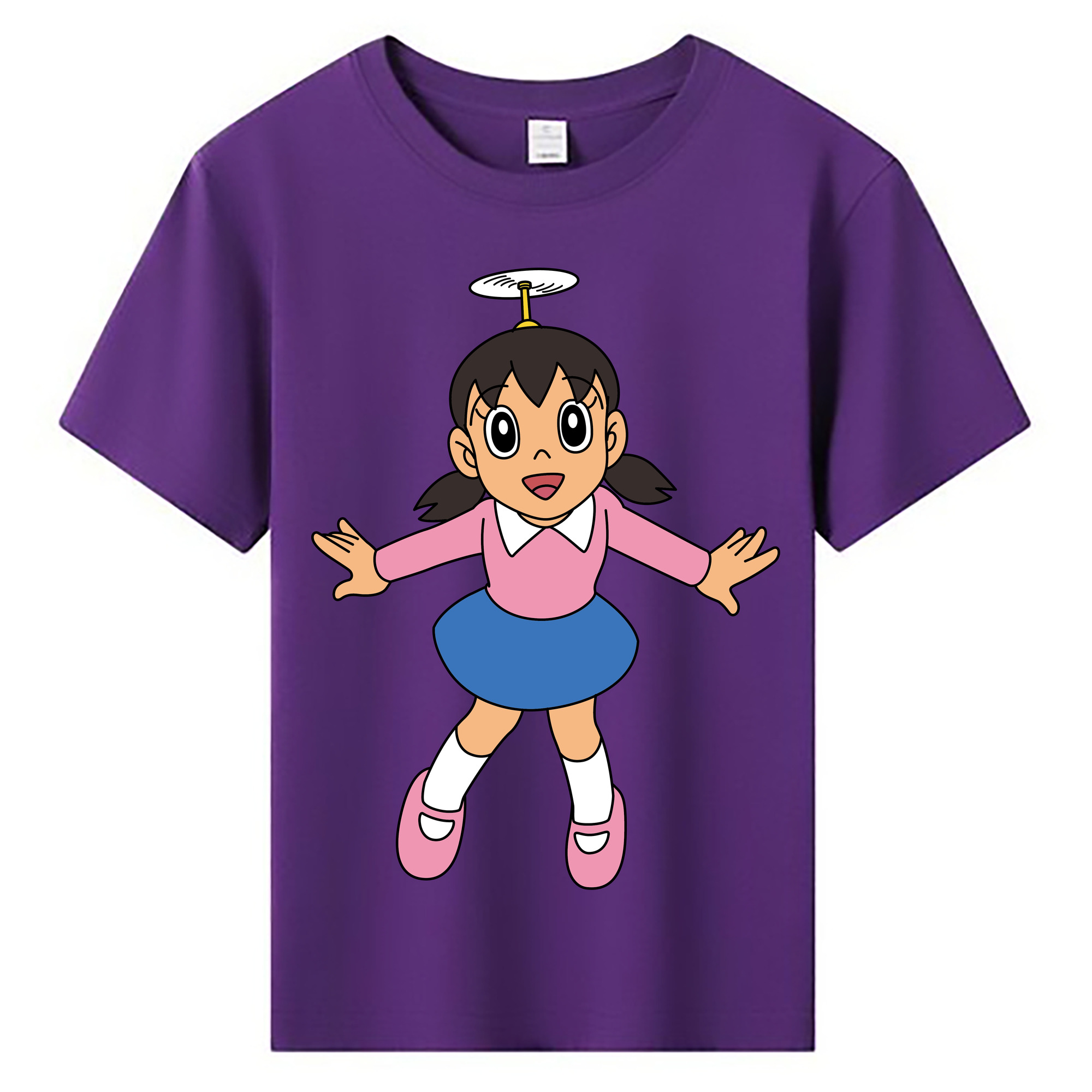 （画像用） ドラえもん みなもと しずか Doraemon Shizuka Minamoto 綿100％キッズTシャツ（フロントプリント）