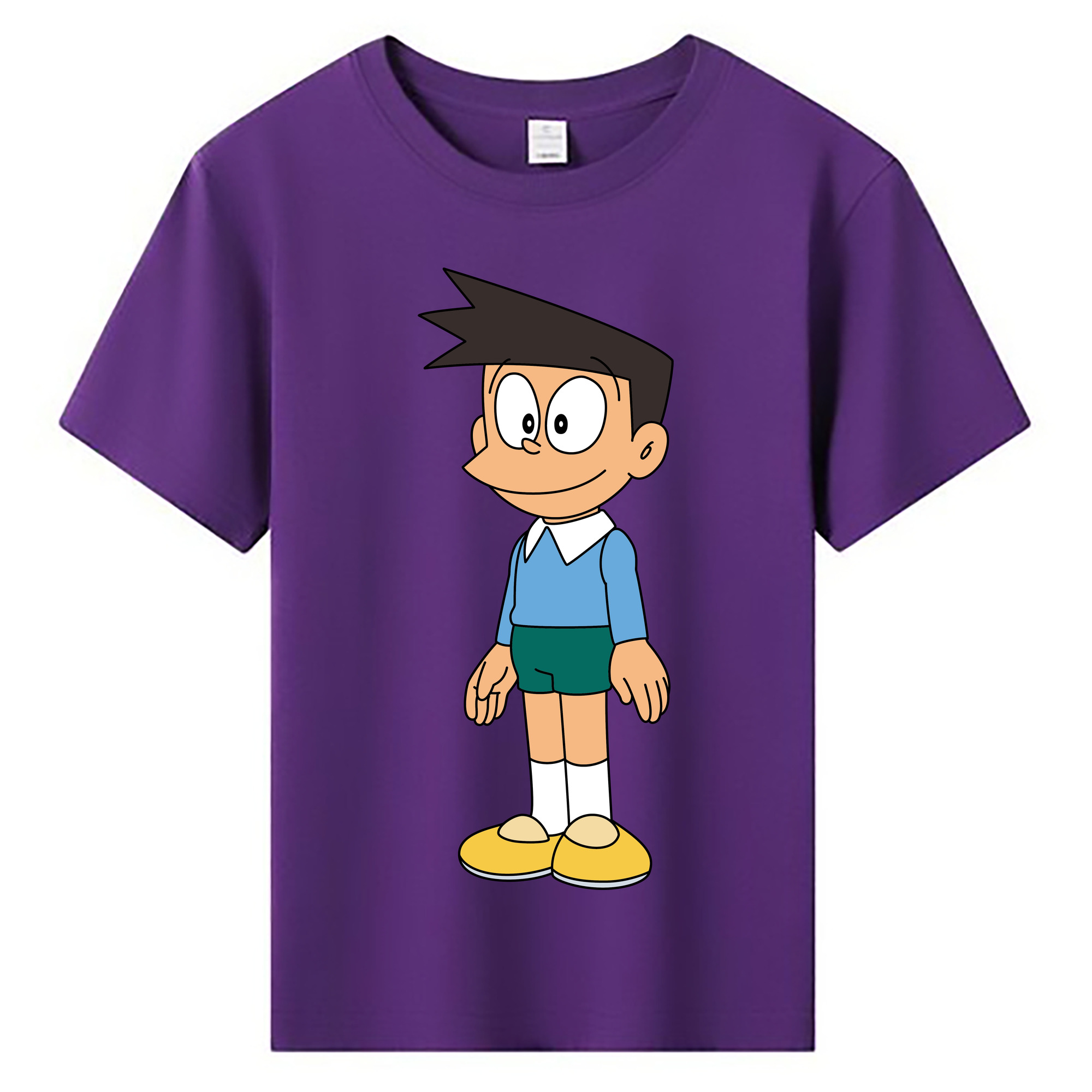 （画像用） ドラえもん 骨川 スネ夫 Doraemon Honekawa Suneo 綿100％キッズTシャツ（フロントプリント）