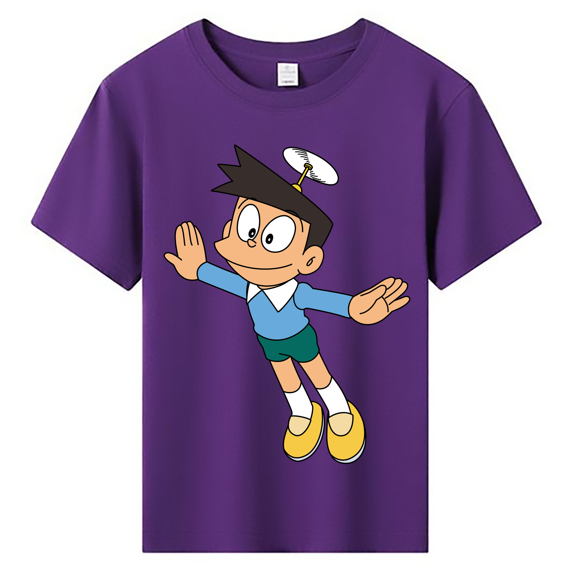 （画像用） ドラえもん 骨川 スネ夫 Doraemon Honekawa Suneo 綿100％キッズTシャツ（フロントプリント）