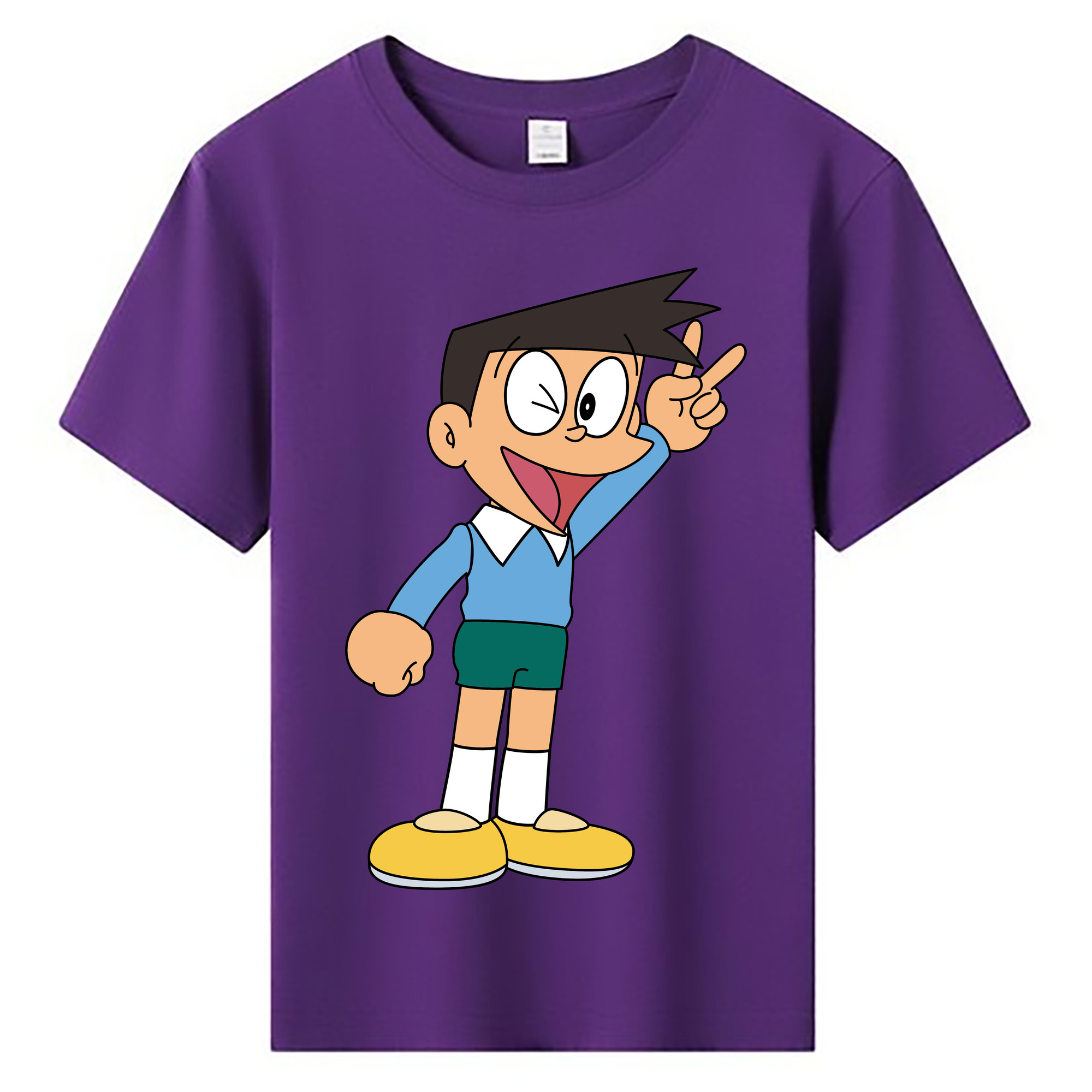 （画像用） ドラえもん 骨川 スネ夫 Doraemon Honekawa Suneo 綿100％キッズTシャツ（フロントプリント）