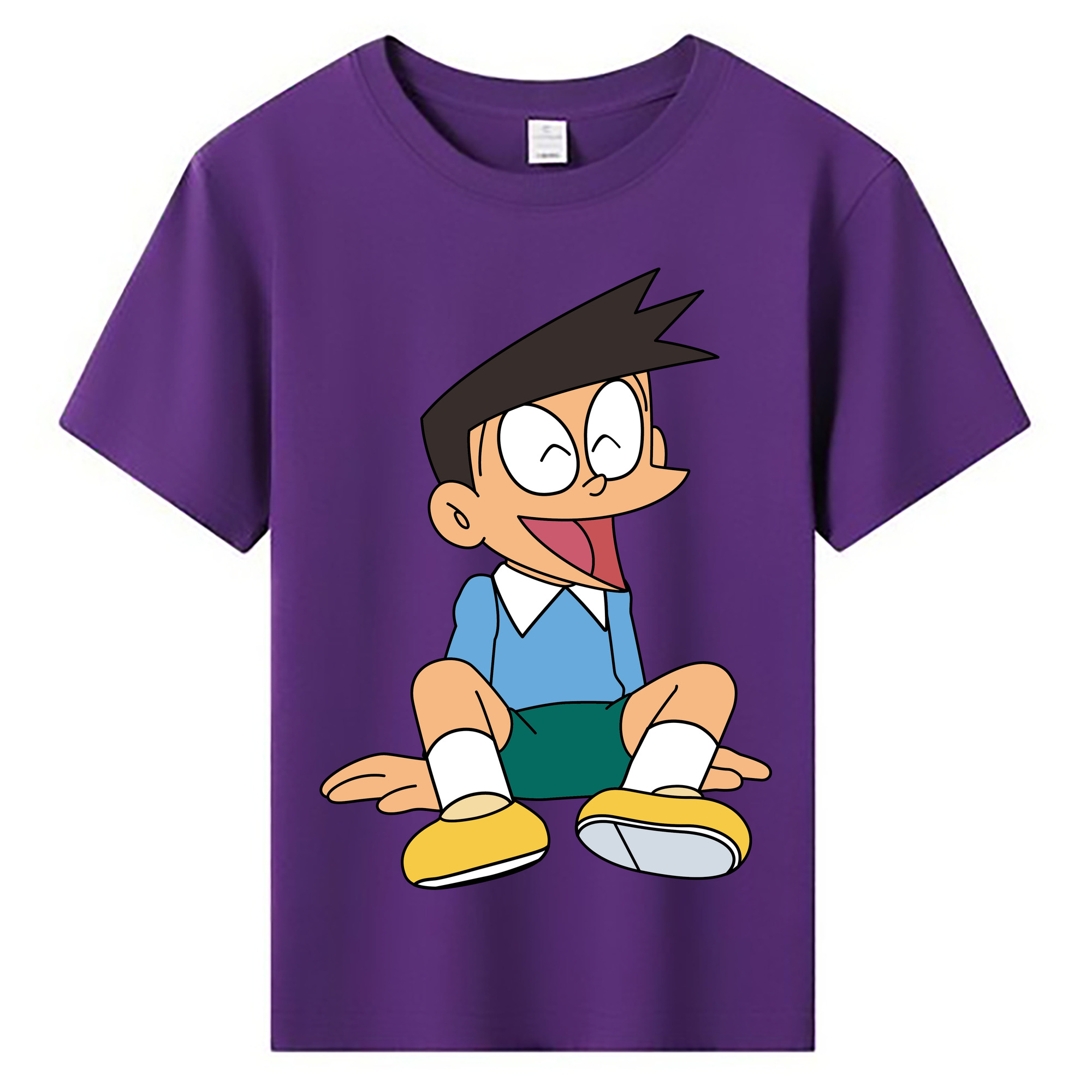 （画像用） ドラえもん 骨川 スネ夫 Doraemon Honekawa Suneo 綿100％キッズTシャツ（フロントプリント）