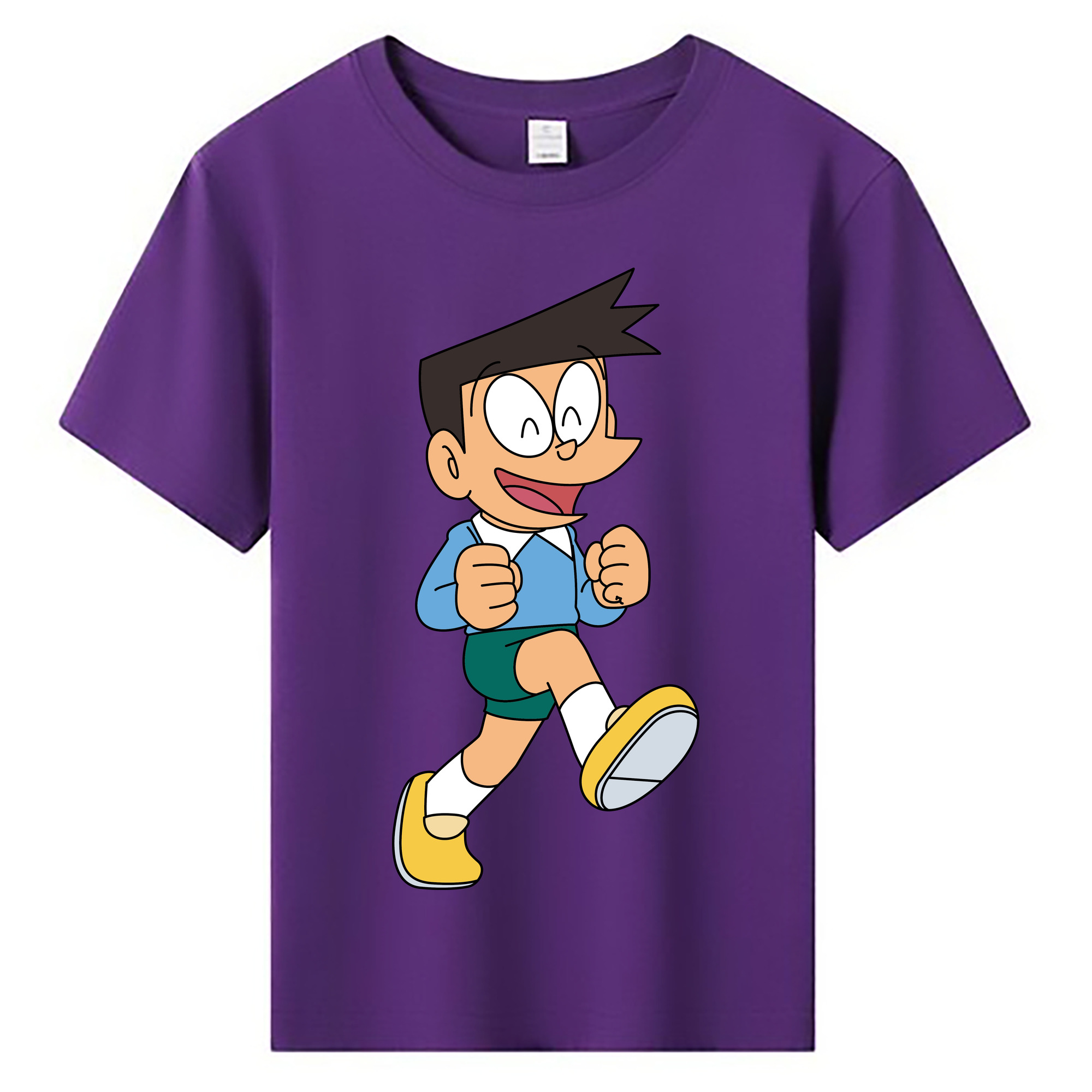（画像用） ドラえもん 骨川 スネ夫 Doraemon Honekawa Suneo 綿100％キッズTシャツ（フロントプリント）