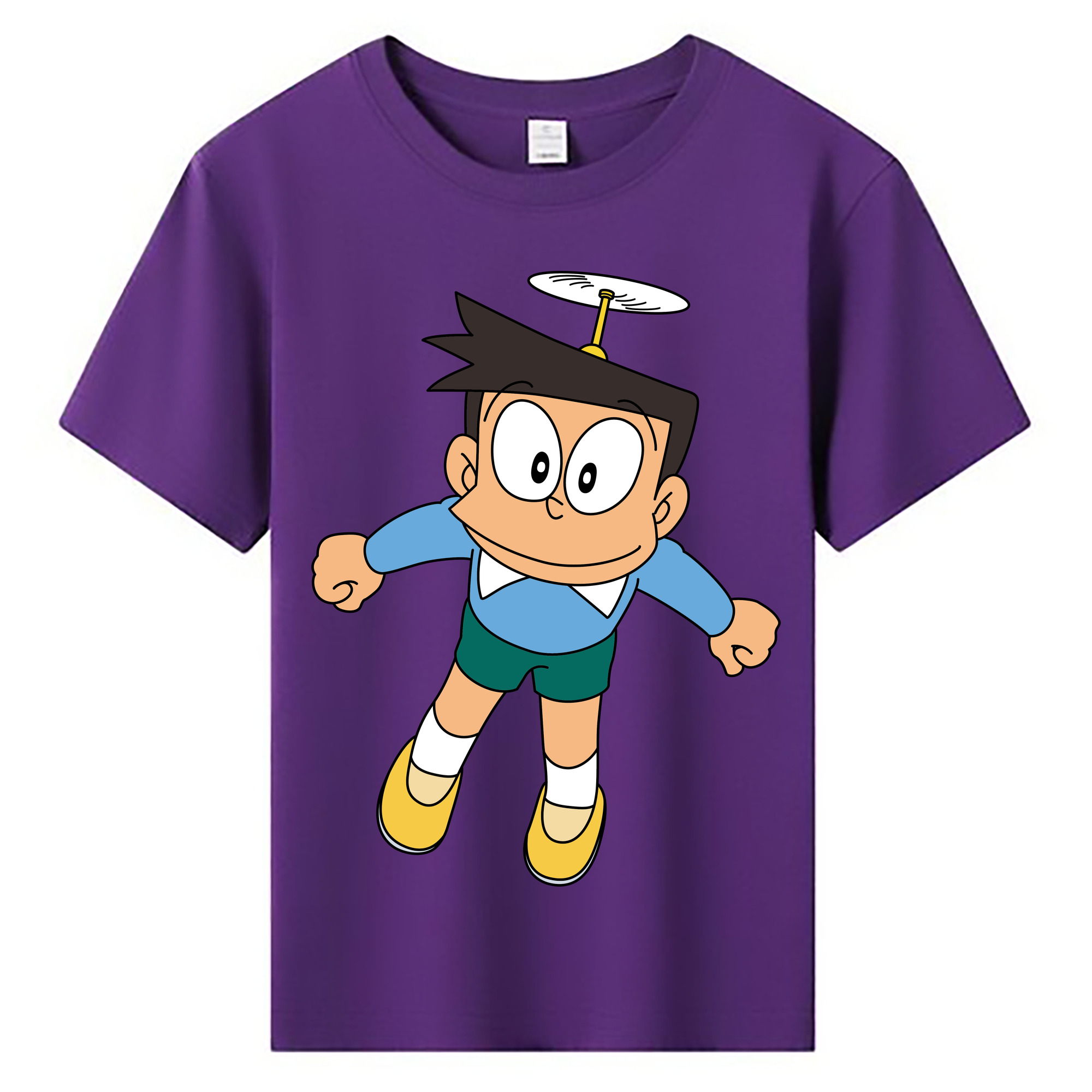 （画像用） ドラえもん 骨川 スネ夫 Doraemon Honekawa Suneo 綿100％キッズTシャツ（フロントプリント）