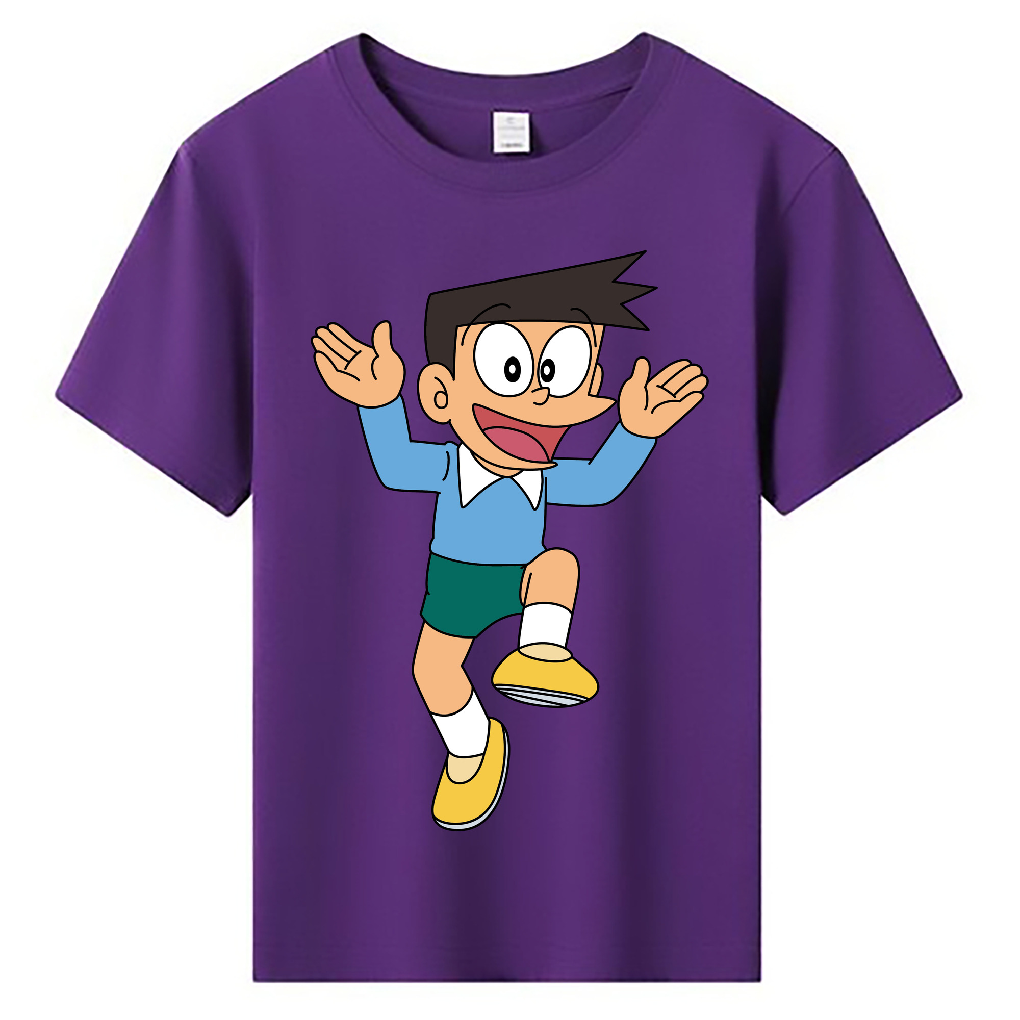 （画像用） ドラえもん 骨川 スネ夫 Doraemon Honekawa Suneo 綿100％キッズTシャツ（フロントプリント）
