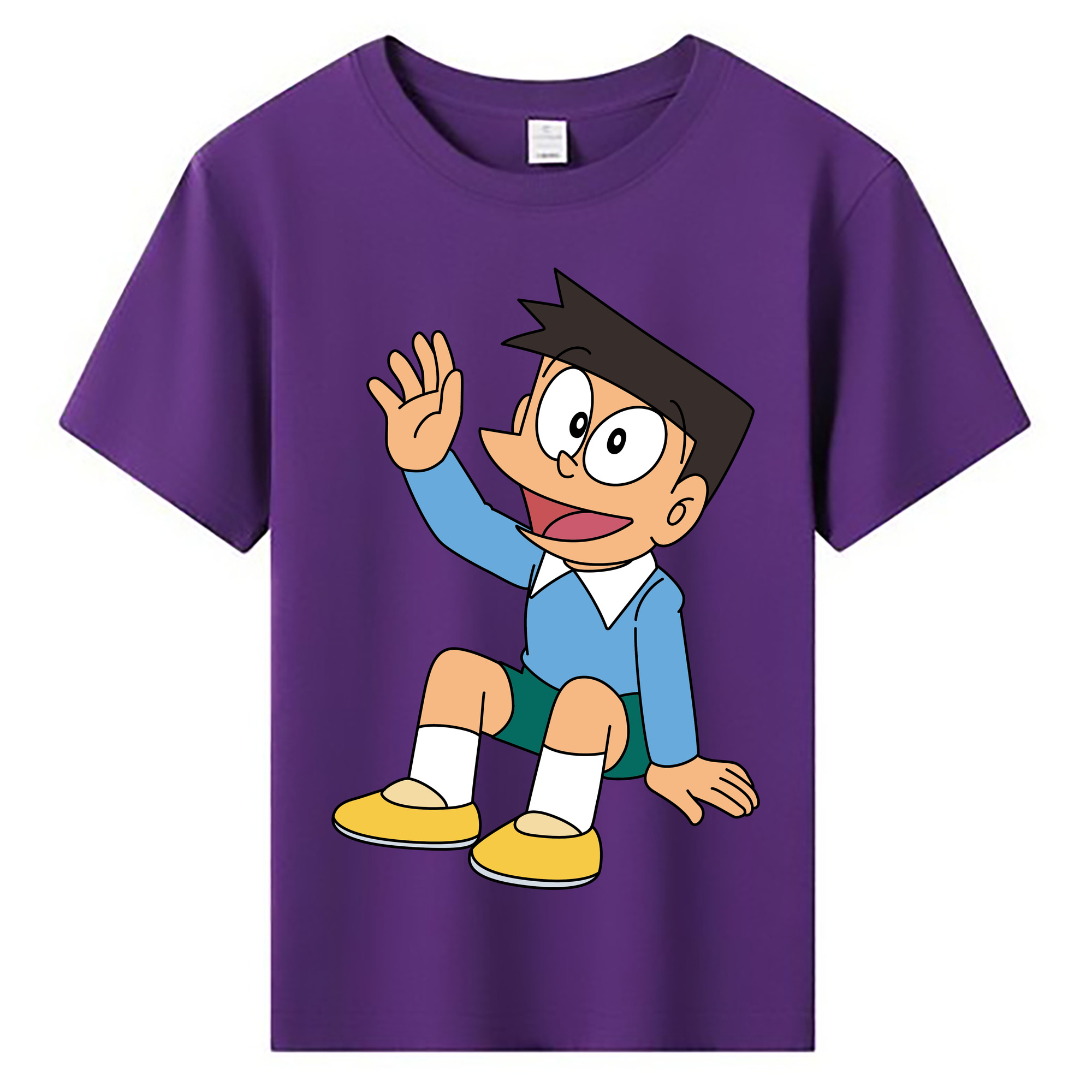 （画像用） ドラえもん 骨川 スネ夫 Doraemon Honekawa Suneo 綿100％キッズTシャツ（フロントプリント）