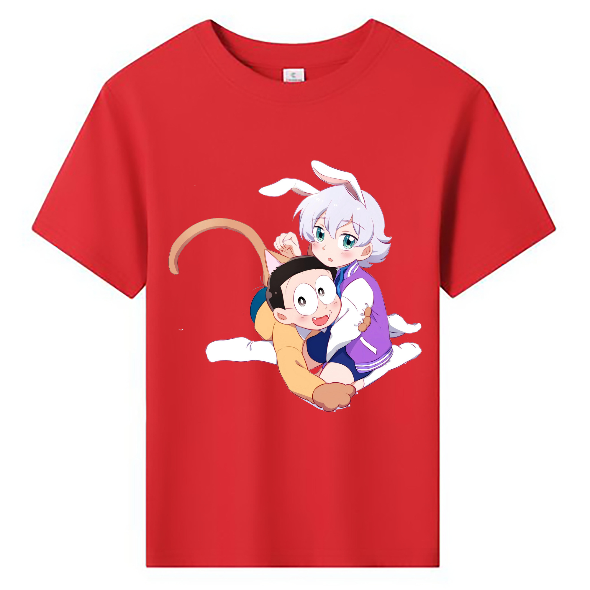 （画像用） ドラえもん 野比 のび太 Doraemon Nobita Nobi 綿100％キッズTシャツ（フロントプリント）