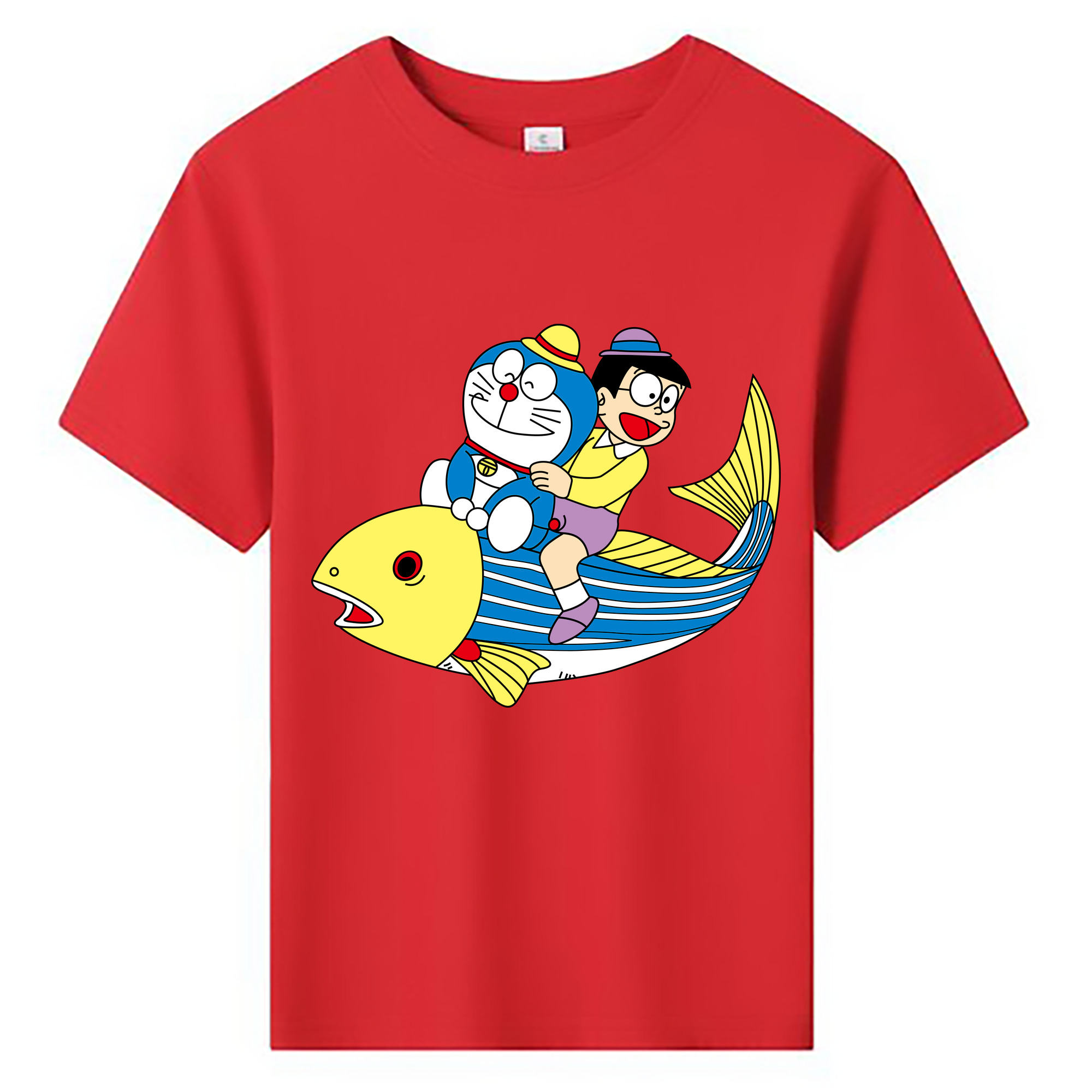 （画像用） ドラえもん 野比 のび太 Doraemon Nobita Nobi 綿100％キッズTシャツ（フロントプリント）