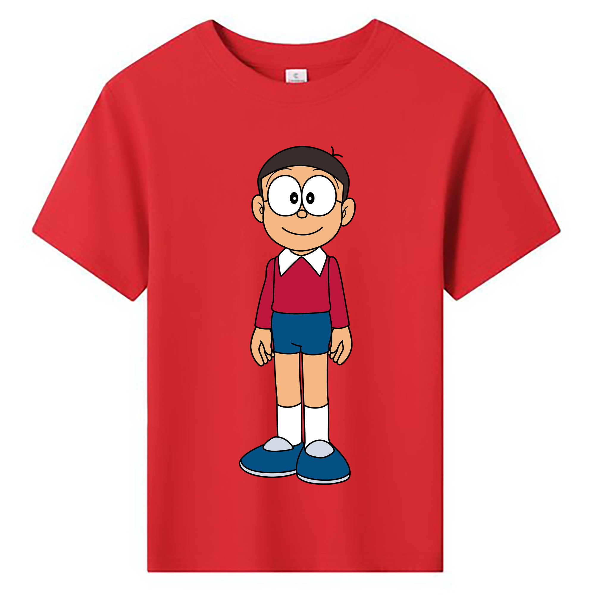 （画像用） ドラえもん 野比 のび太 Doraemon Nobita Nobi 綿100％キッズTシャツ（フロントプリント）