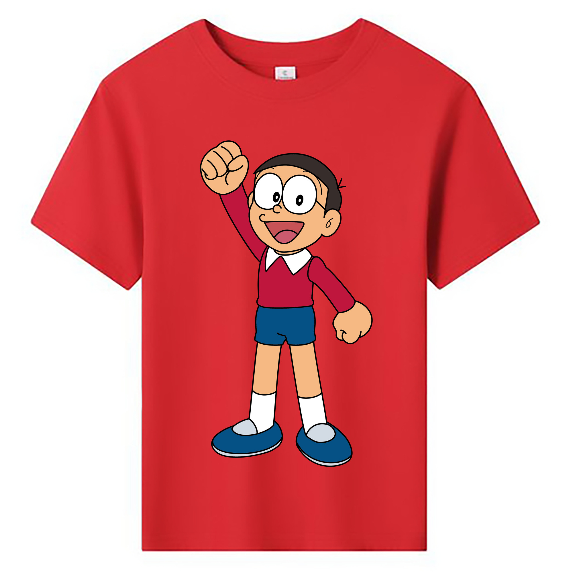 （画像用） ドラえもん 野比 のび太 Doraemon Nobita Nobi 綿100％キッズTシャツ（フロントプリント）