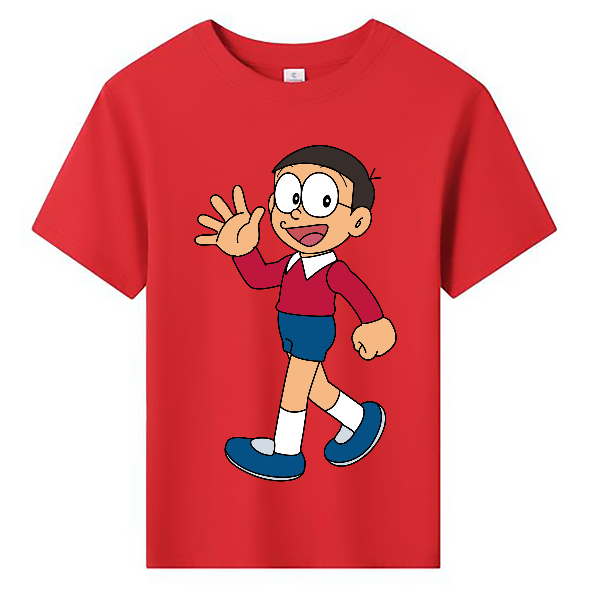 （画像用） ドラえもん 野比 のび太 Doraemon Nobita Nobi 綿100％キッズTシャツ（フロントプリント）