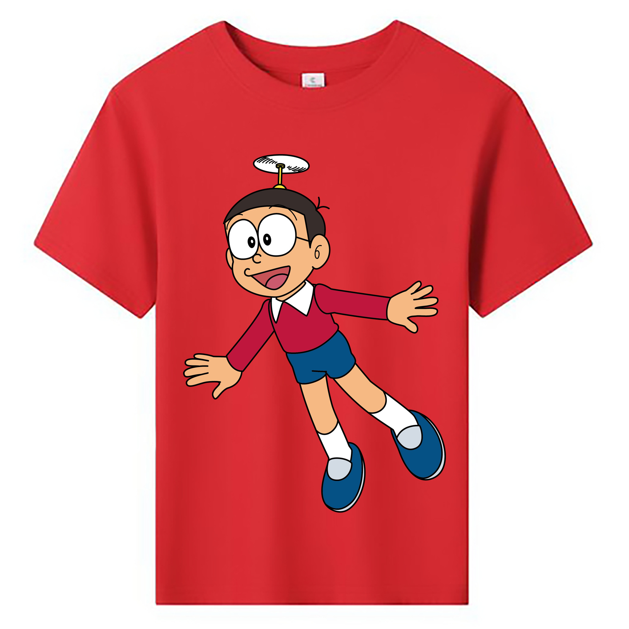 （画像用） ドラえもん 野比 のび太 Doraemon Nobita Nobi 綿100％キッズTシャツ（フロントプリント）