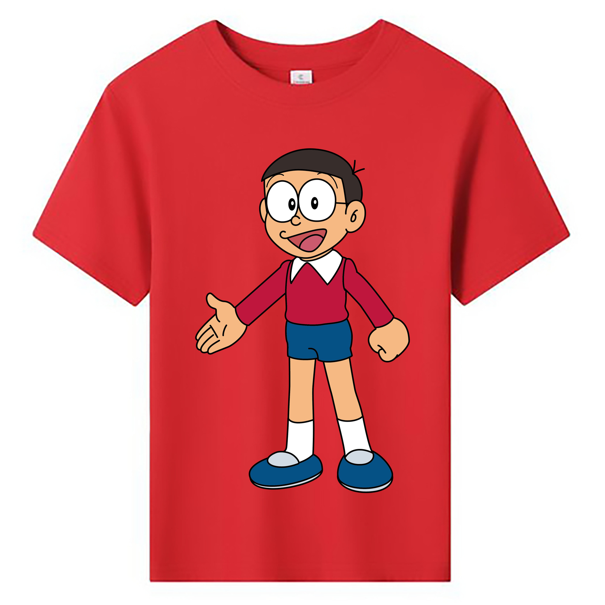 （画像用） ドラえもん 野比 のび太 Doraemon Nobita Nobi 綿100％キッズTシャツ（フロントプリント）
