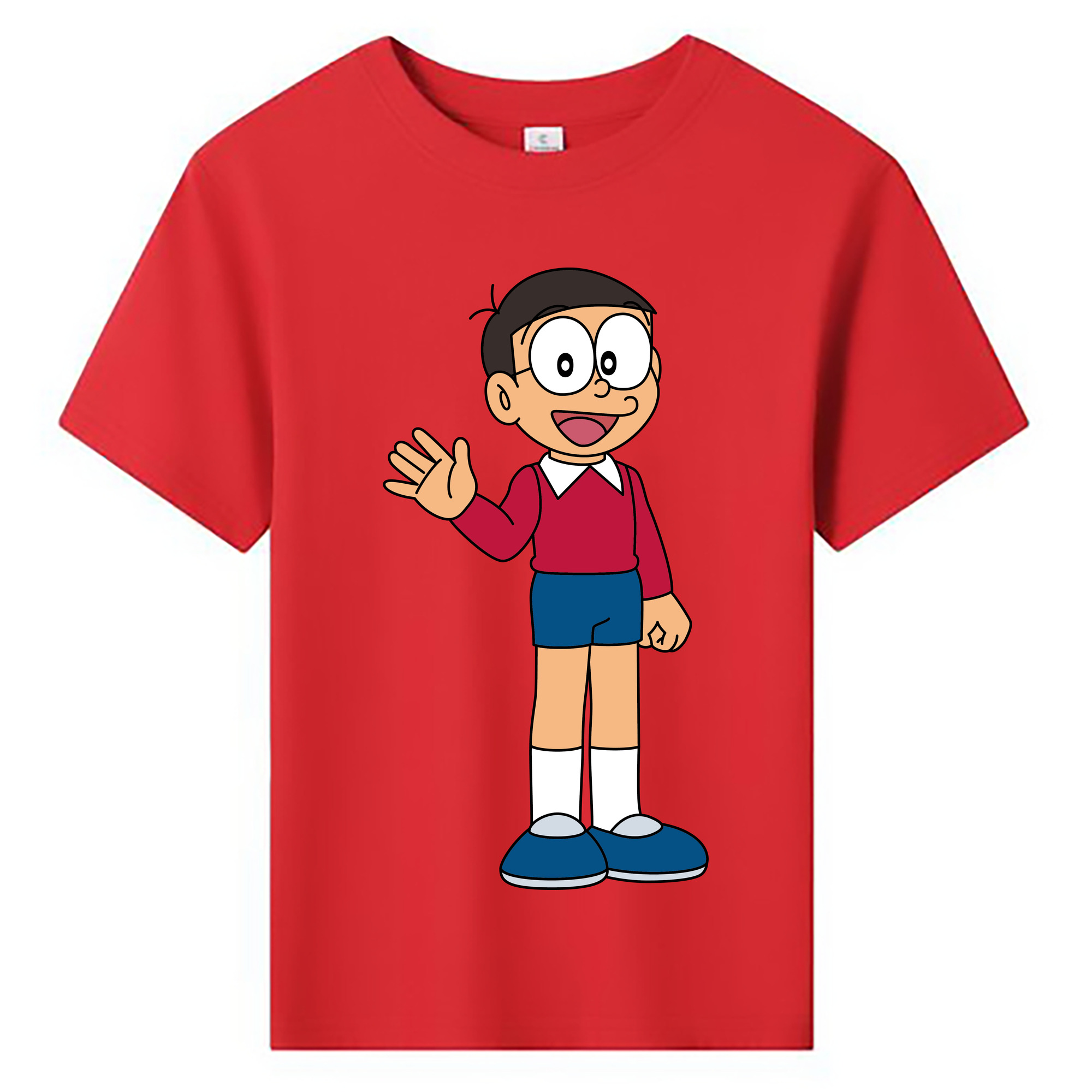 （画像用） ドラえもん 野比 のび太 Doraemon Nobita Nobi 綿100％キッズTシャツ（フロントプリント）