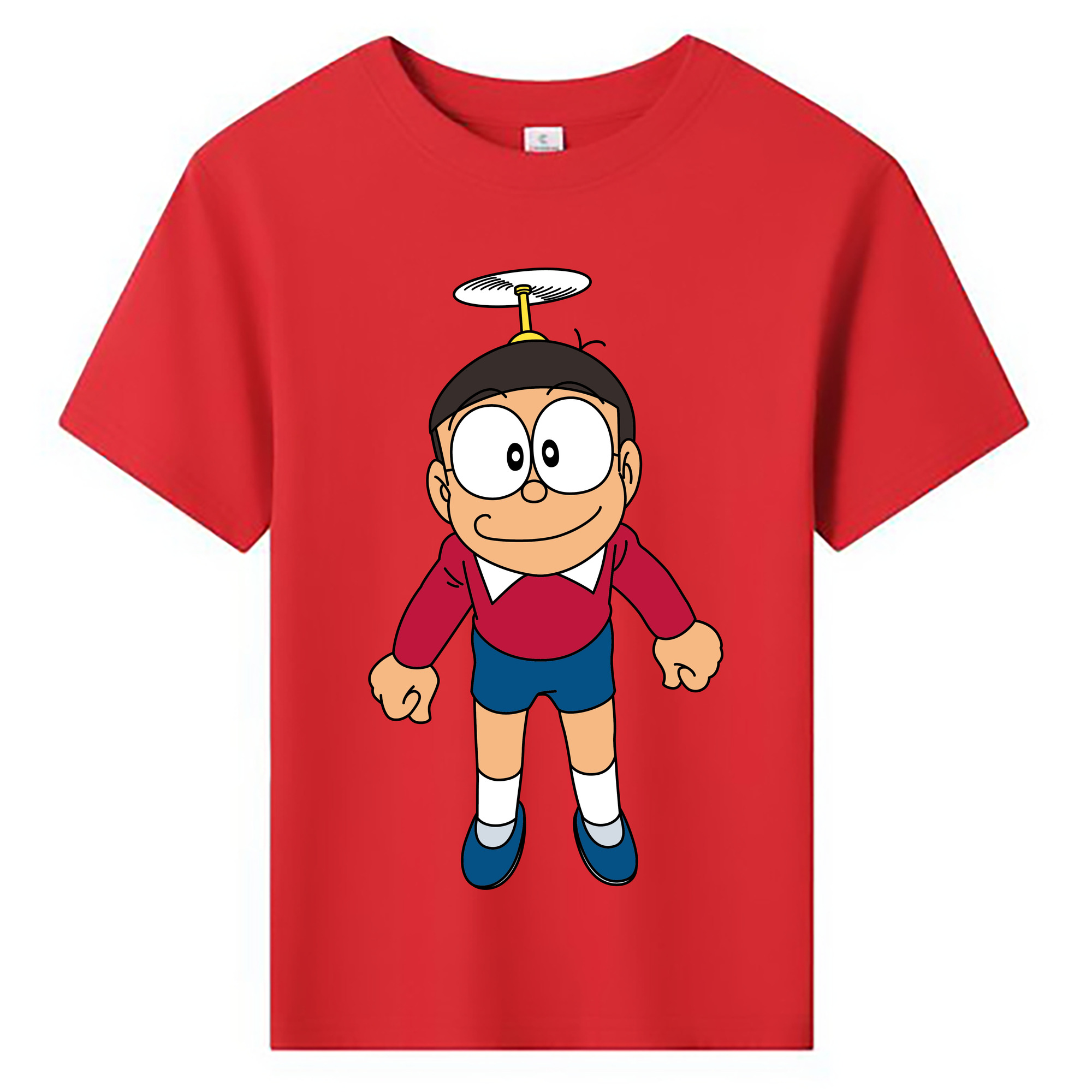 （画像用） ドラえもん 野比 のび太 Doraemon Nobita Nobi 綿100％キッズTシャツ（フロントプリント）