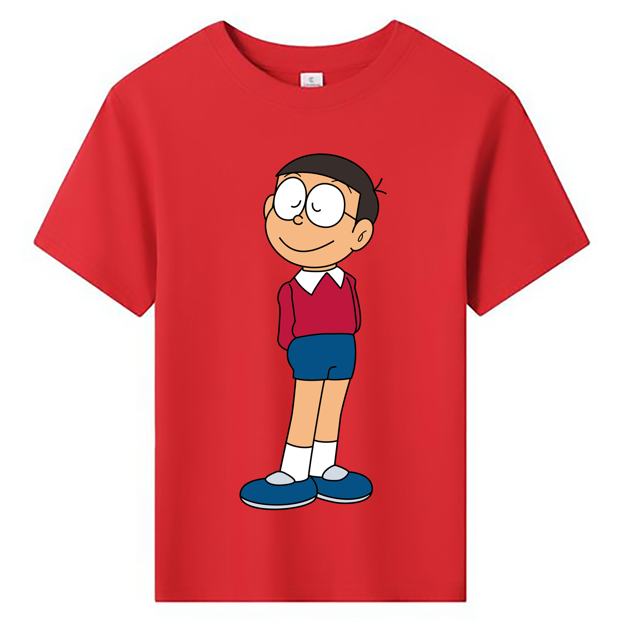 （画像用） ドラえもん 野比 のび太 Doraemon Nobita Nobi 綿100％キッズTシャツ（フロントプリント）