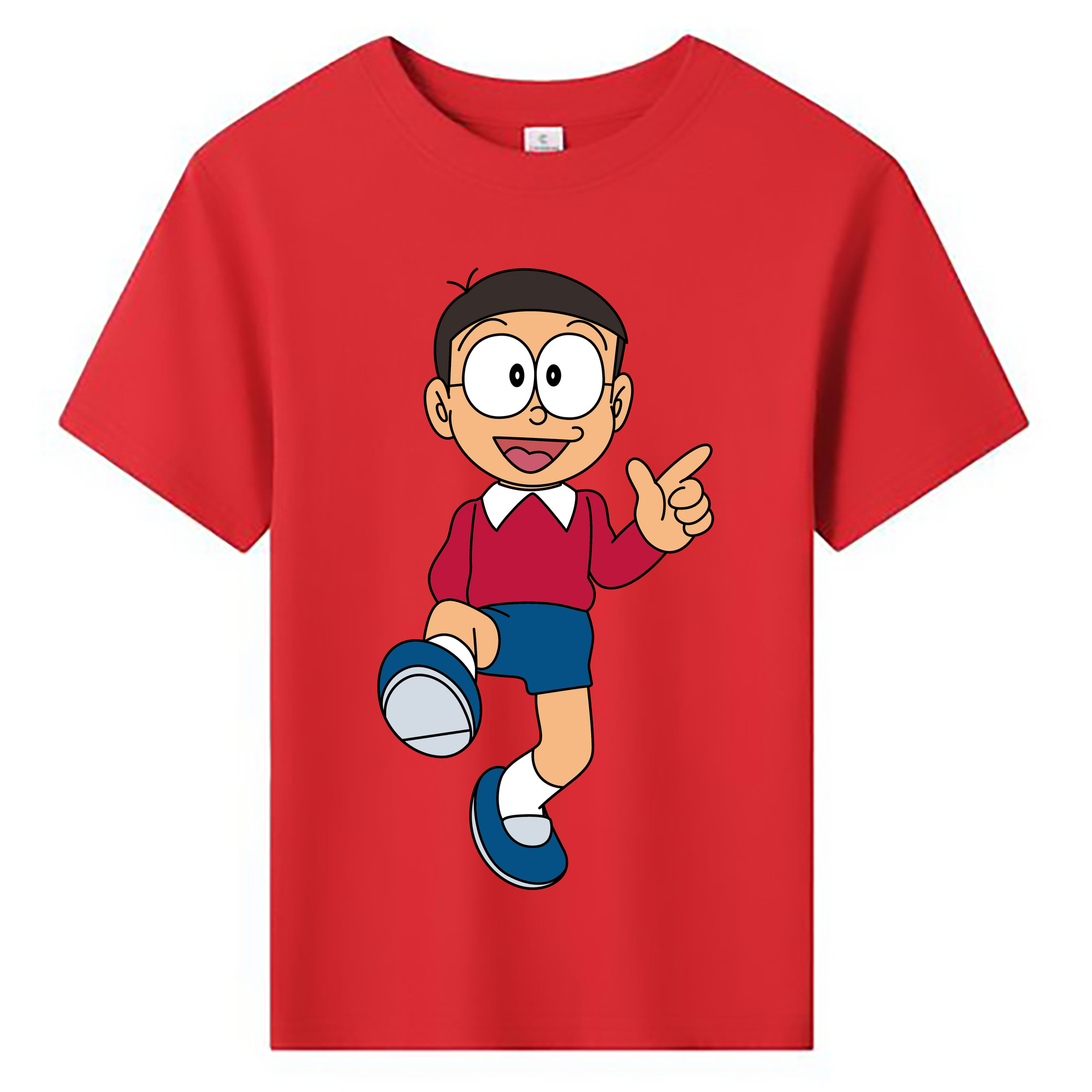 （画像用） ドラえもん 野比 のび太 Doraemon Nobita Nobi 綿100％キッズTシャツ（フロントプリント）