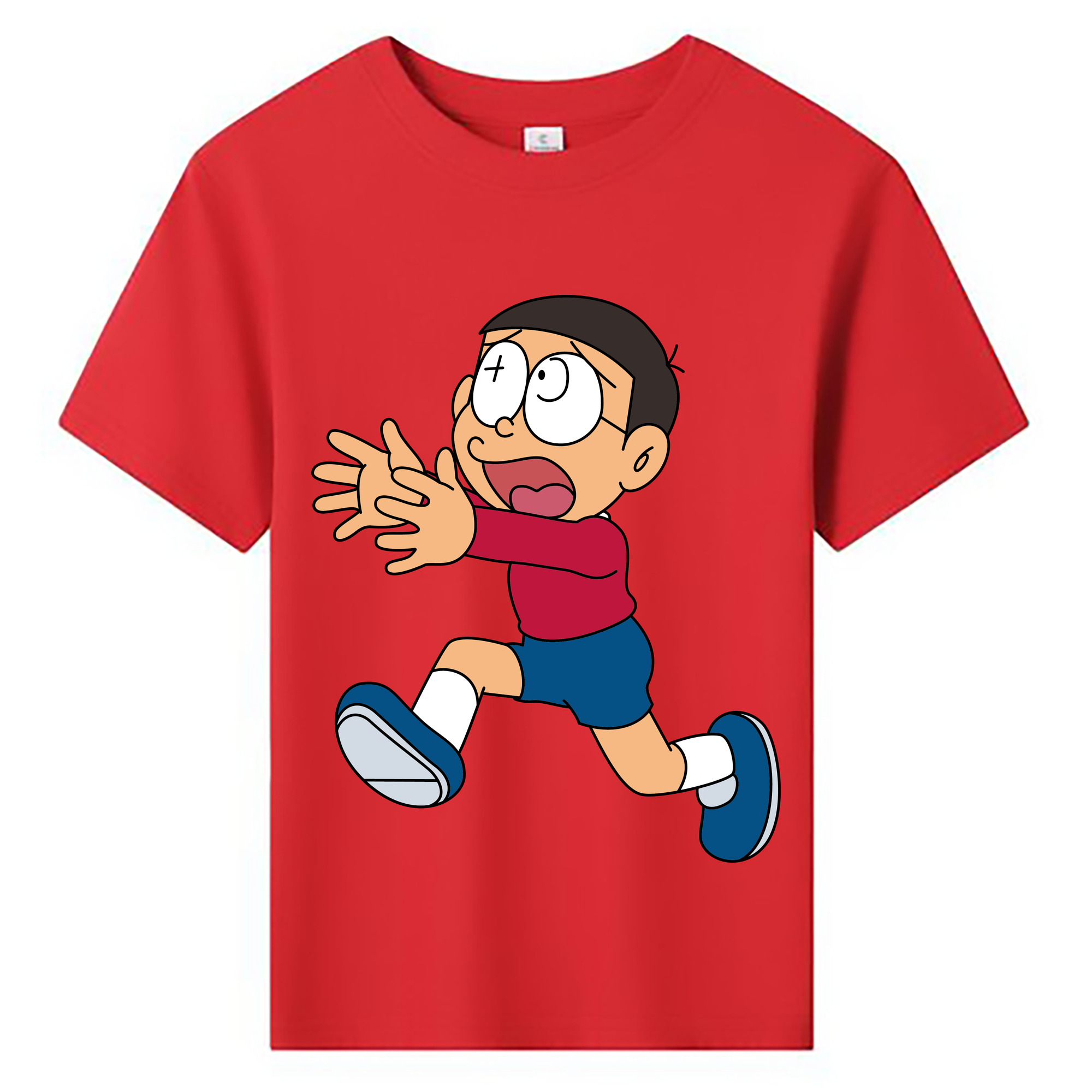（画像用） ドラえもん 野比 のび太 Doraemon Nobita Nobi 綿100％キッズTシャツ（フロントプリント）