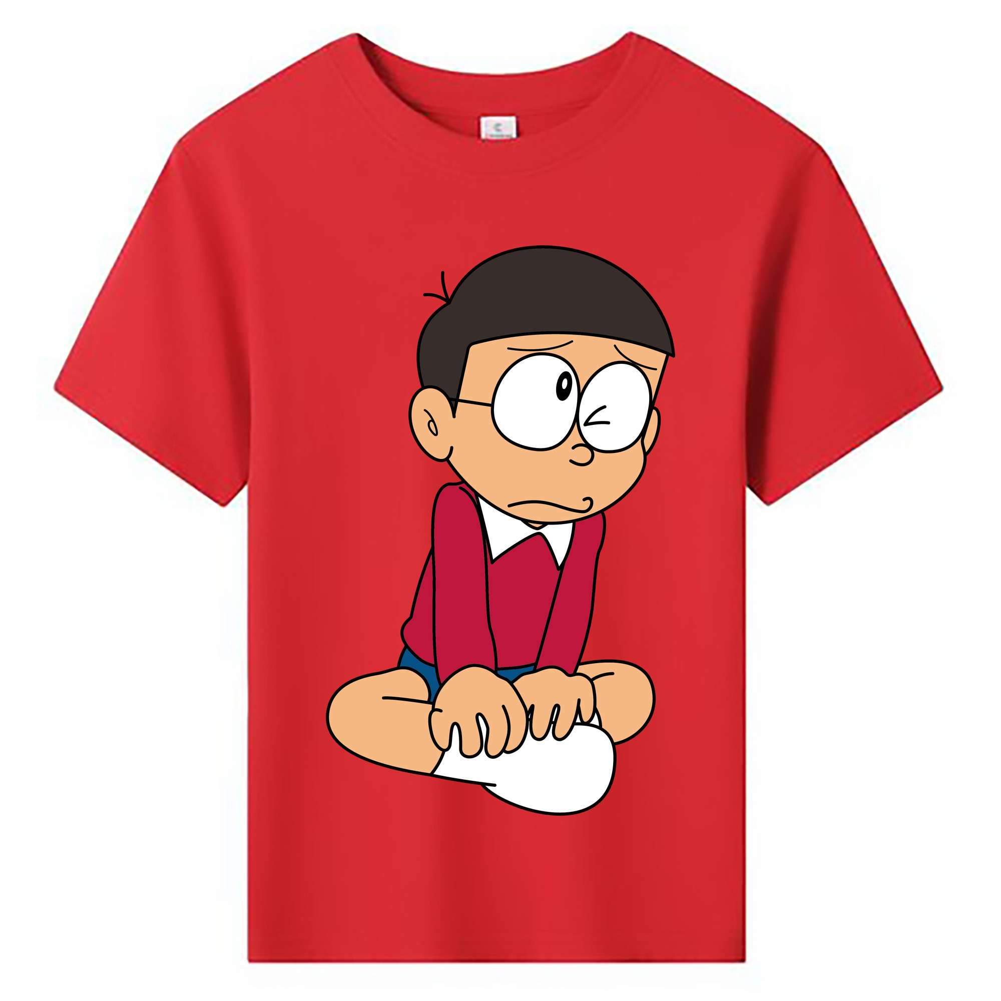 （画像用） ドラえもん 野比 のび太 Doraemon Nobita Nobi 綿100％キッズTシャツ（フロントプリント）