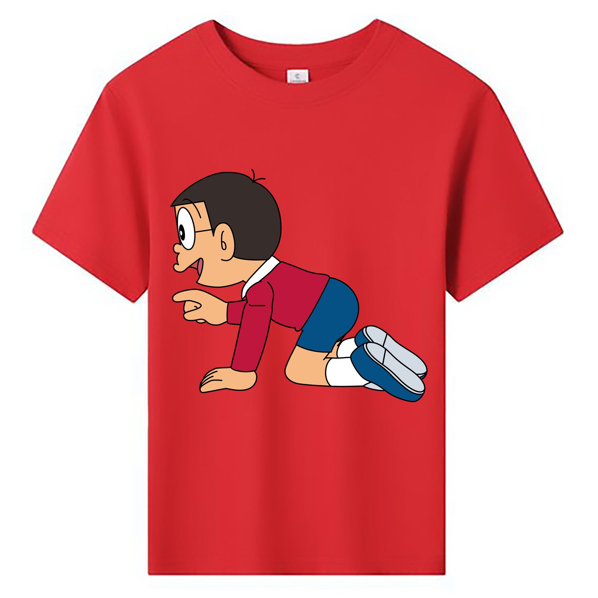 （画像用） ドラえもん 野比 のび太 Doraemon Nobita Nobi 綿100％キッズTシャツ（フロントプリント）