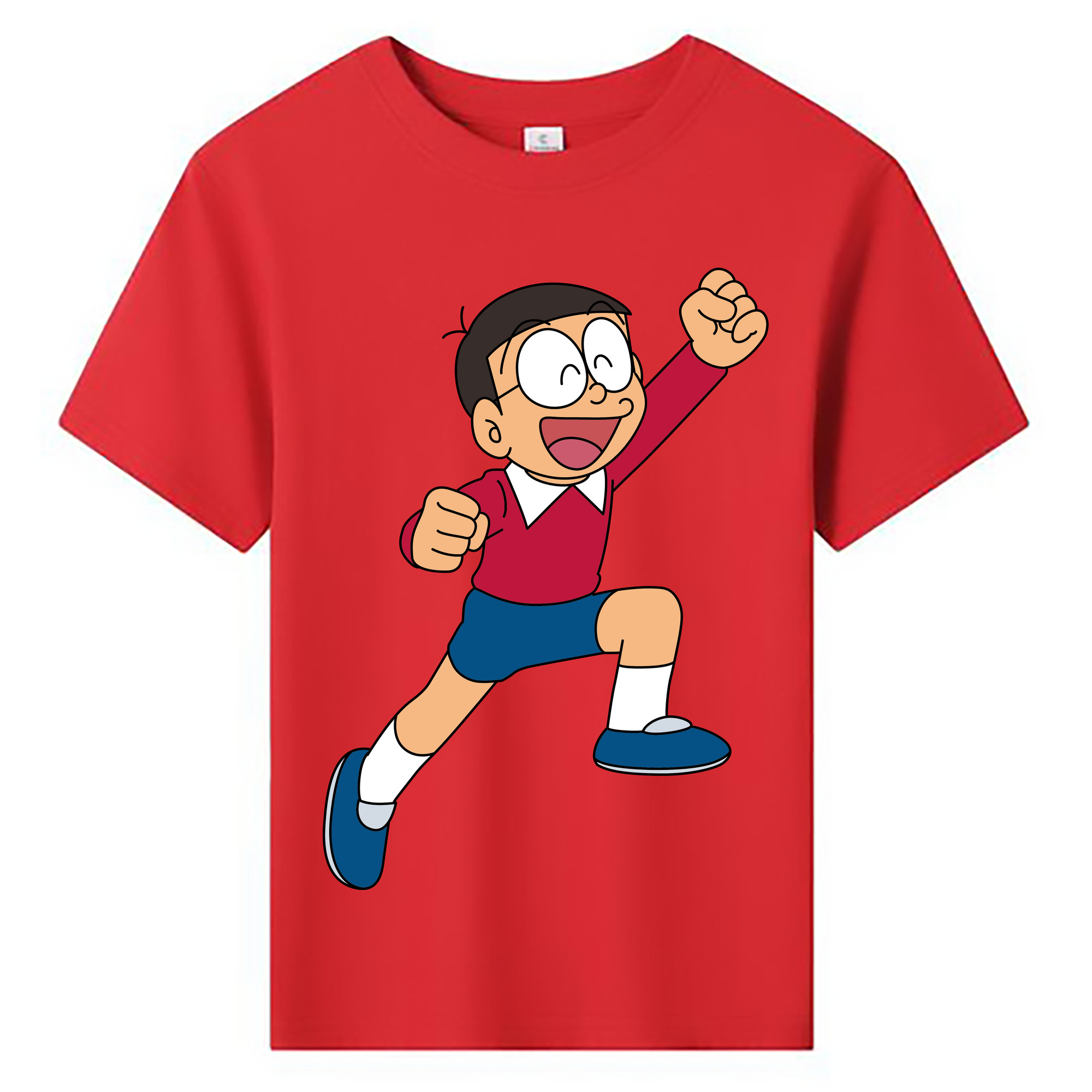 （画像用） ドラえもん 野比 のび太 Doraemon Nobita Nobi 綿100％キッズTシャツ（フロントプリント）