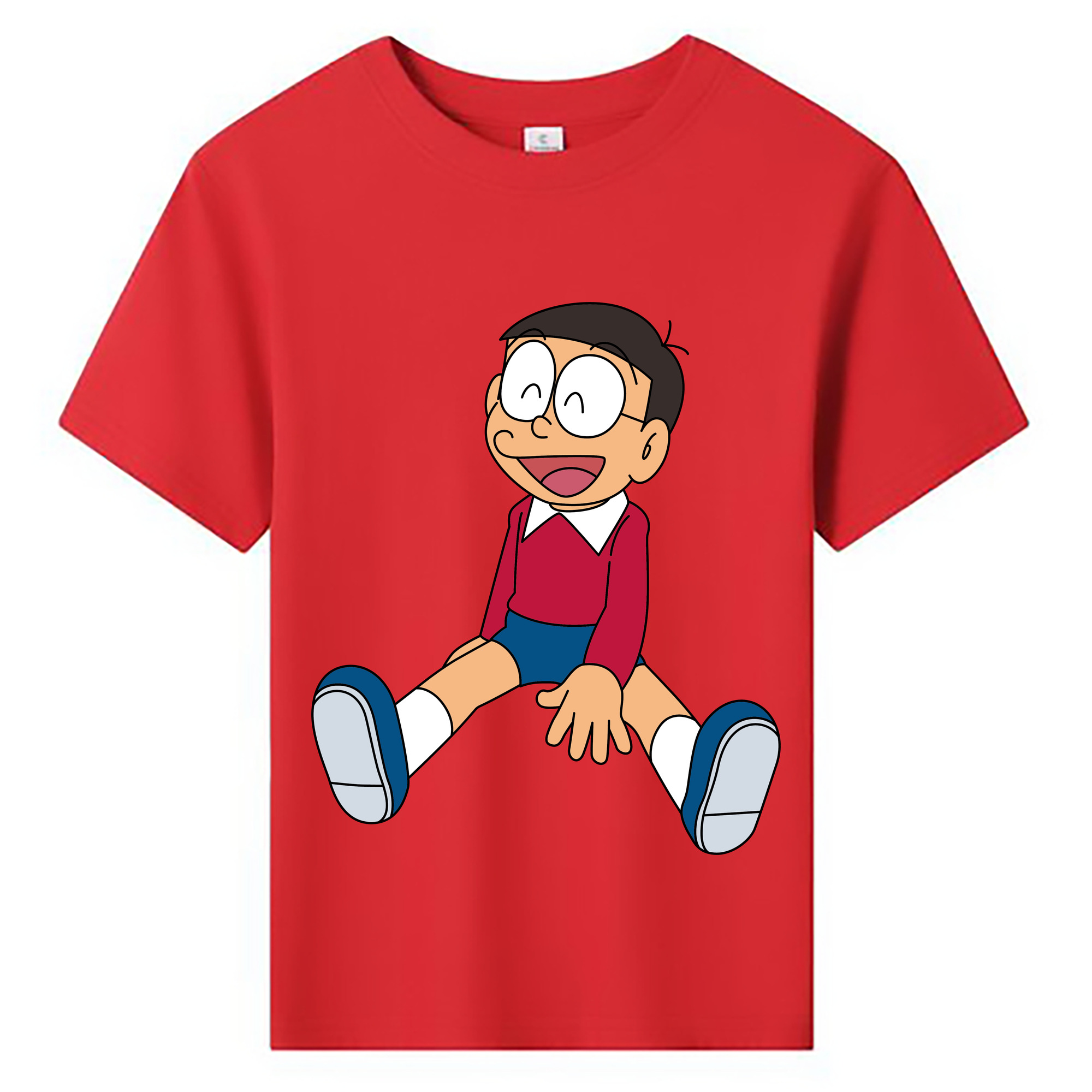（画像用） ドラえもん 野比 のび太 Doraemon Nobita Nobi 綿100％キッズTシャツ（フロントプリント）