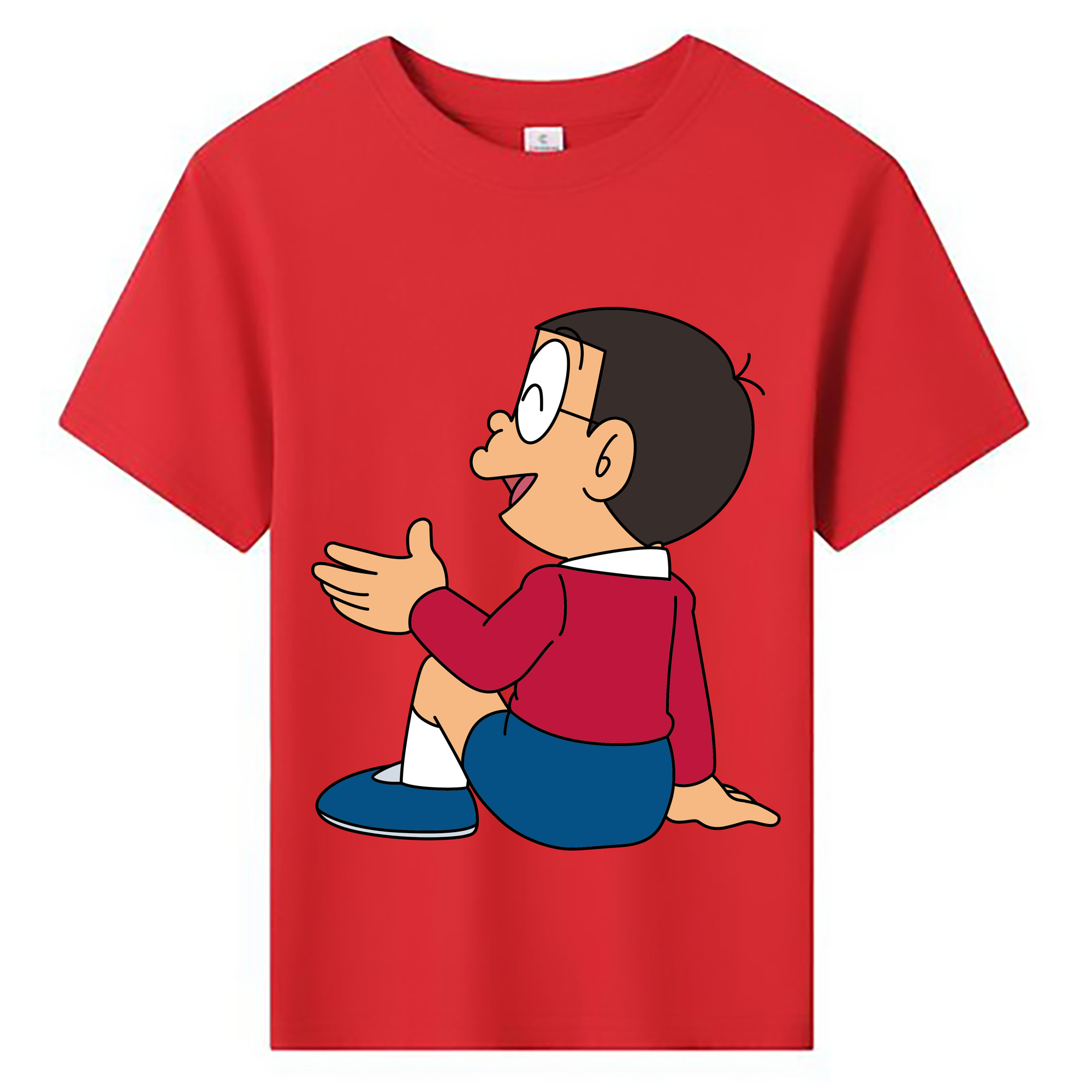 （画像用） ドラえもん 野比 のび太 Doraemon Nobita Nobi 綿100％キッズTシャツ（フロントプリント）