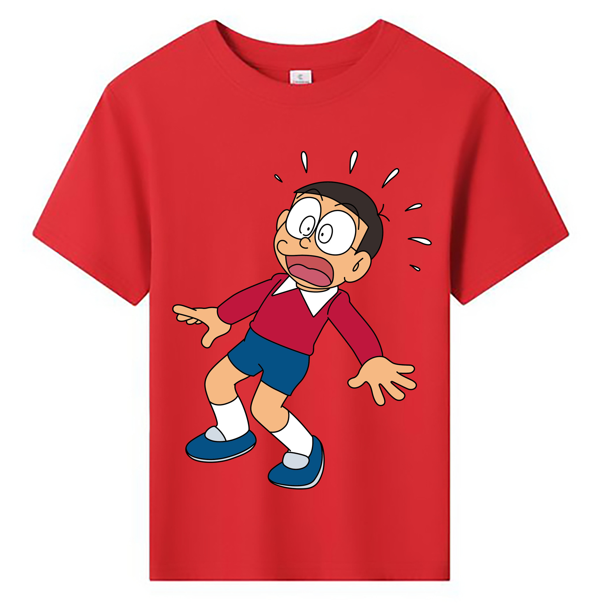 （画像用） ドラえもん 野比 のび太 Doraemon Nobita Nobi 綿100％キッズTシャツ（フロントプリント）