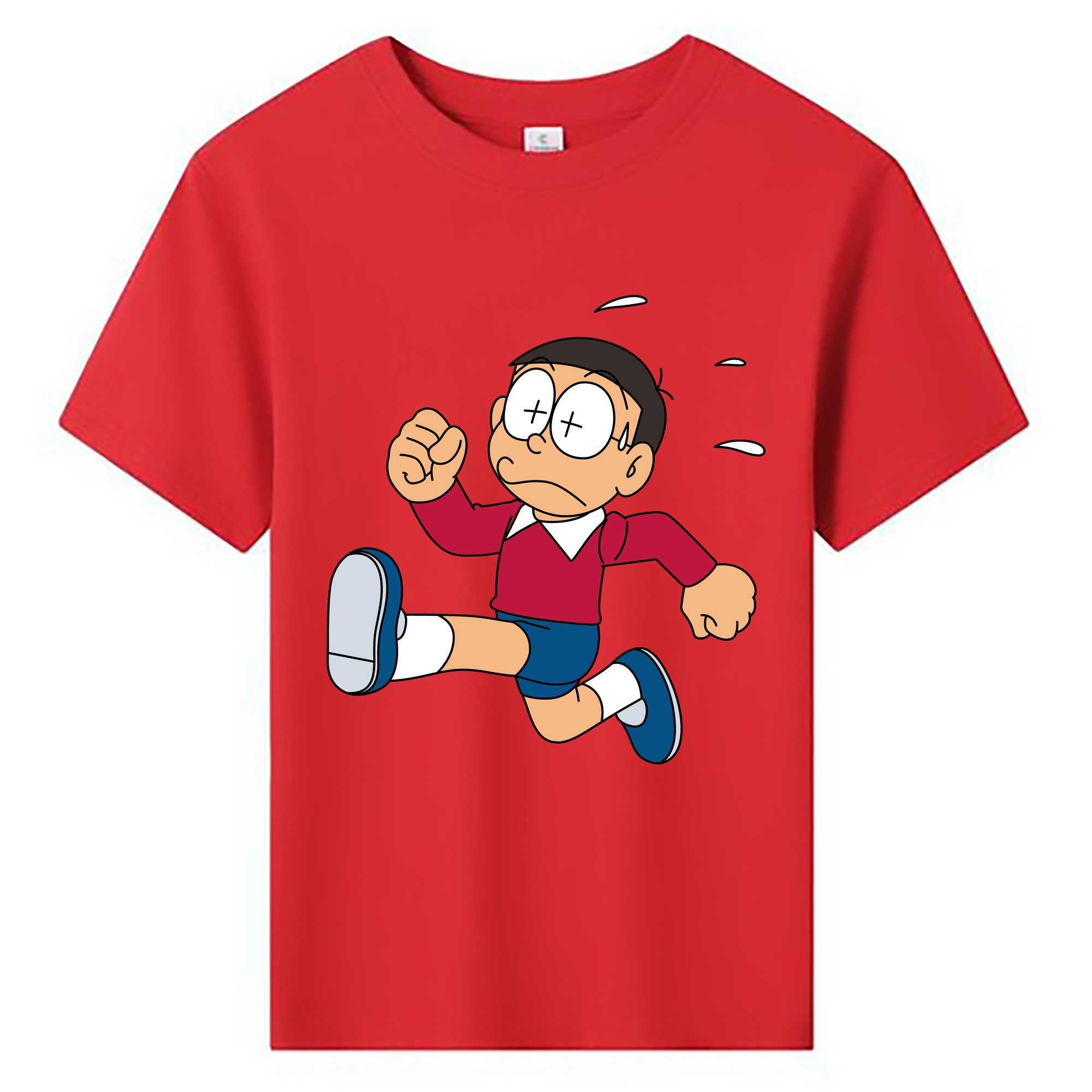 （画像用） ドラえもん 野比 のび太 Doraemon Nobita Nobi 綿100％キッズTシャツ（フロントプリント）