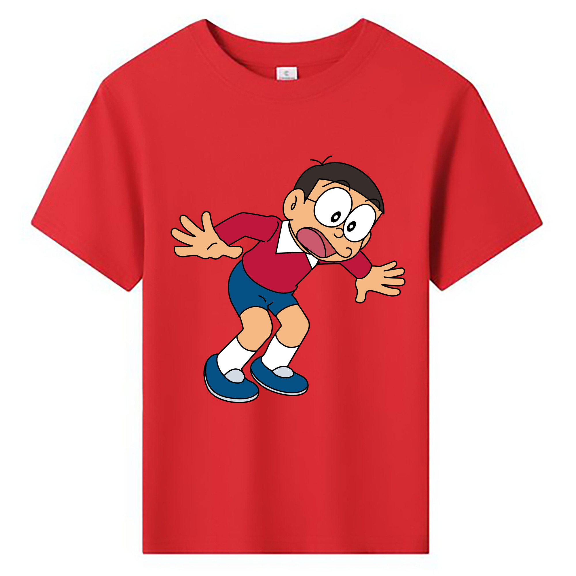 （画像用） ドラえもん 野比 のび太 Doraemon Nobita Nobi 綿100％キッズTシャツ（フロントプリント）