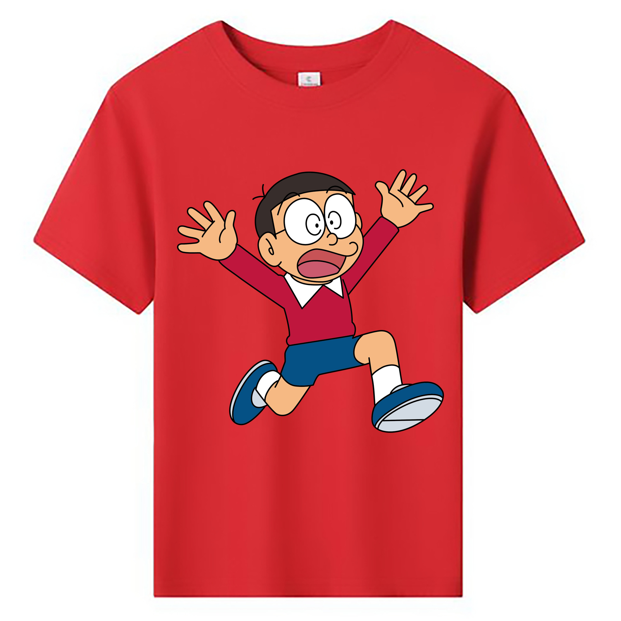 （画像用） ドラえもん 野比 のび太 Doraemon Nobita Nobi 綿100％キッズTシャツ（フロントプリント）